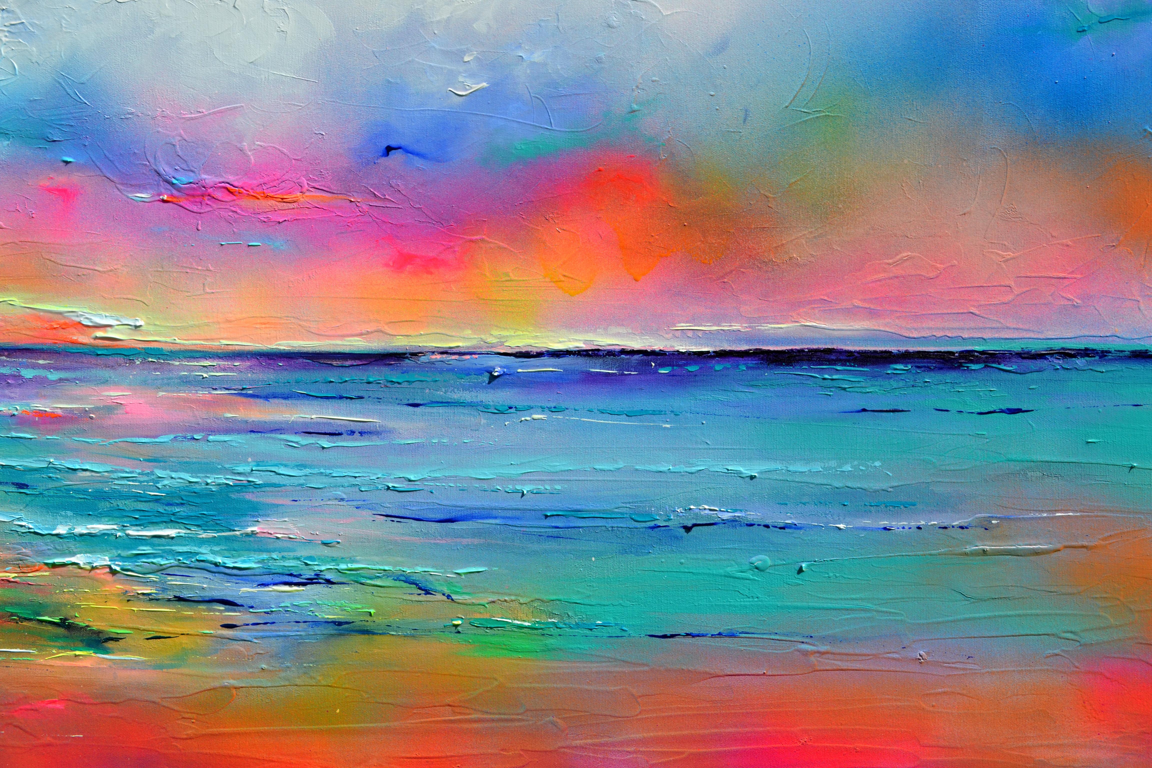 New Horizon 180 - Paesaggio marino di grandi dimensioni, tramonto, alba, oceano, pittura su spiaggia in vendita 3