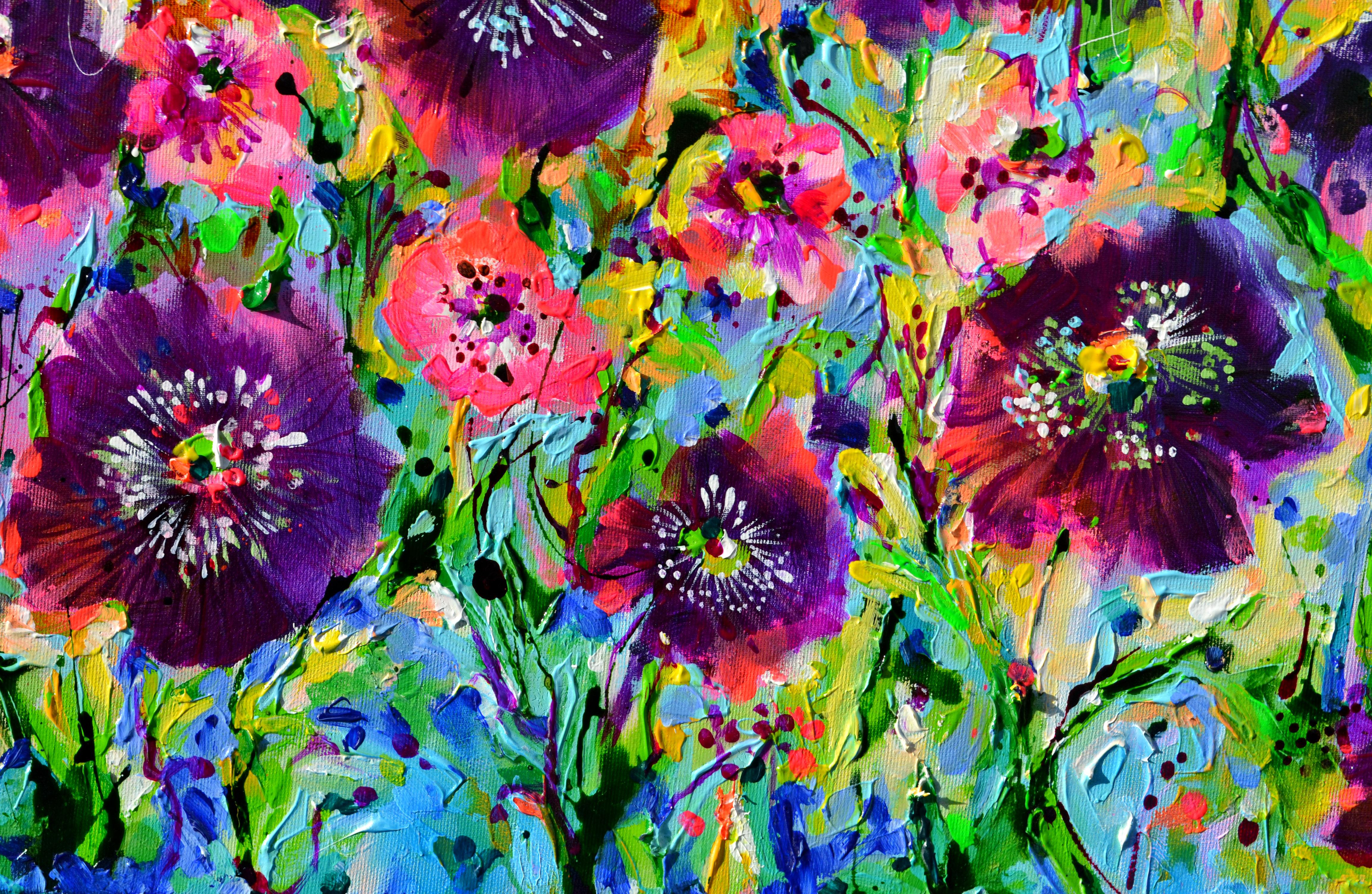 Opium Poppy Field, Pink and Purple Opium Poppies im Angebot 6