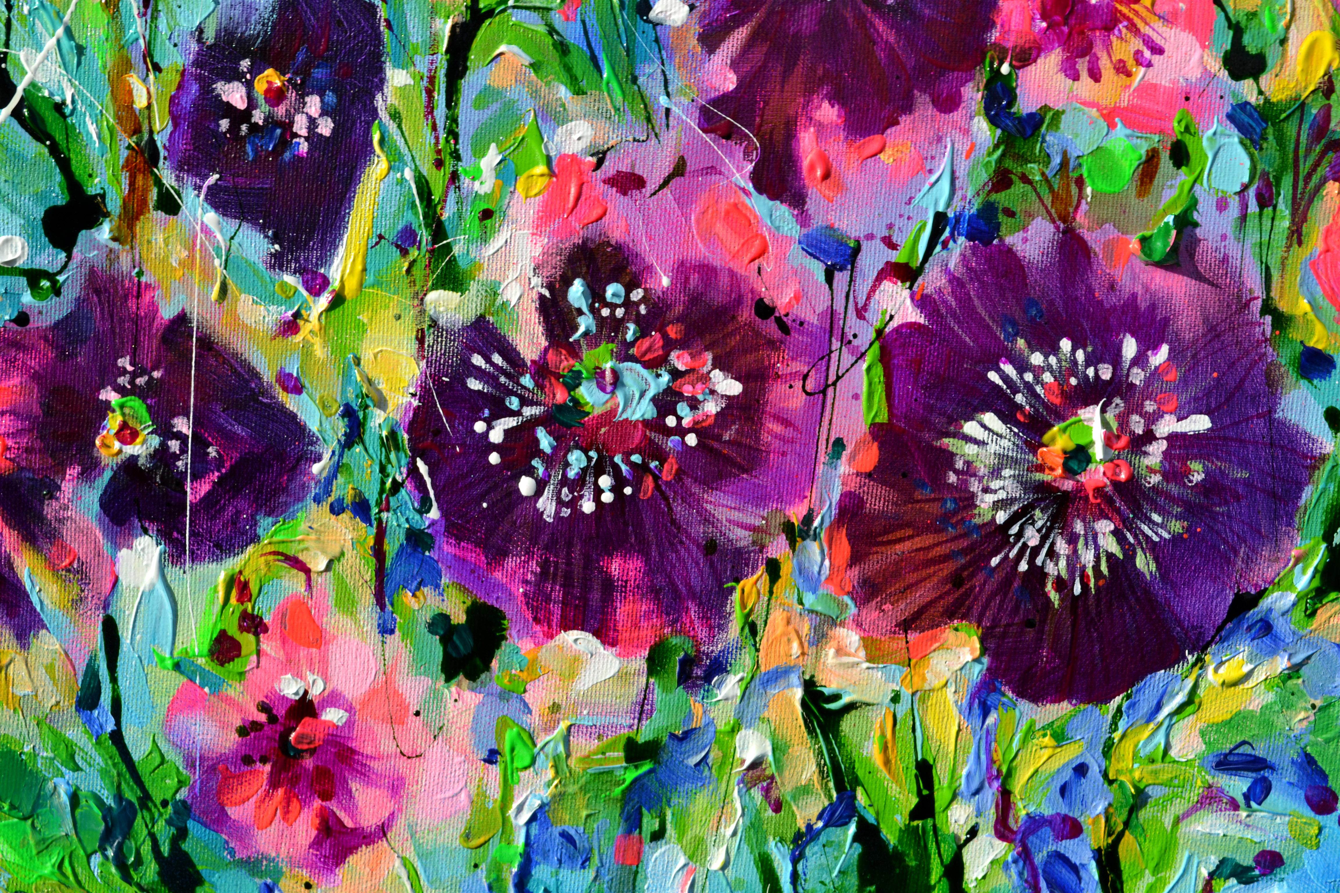 Opium Poppy Field, Pink and Purple Opium Poppies im Angebot 7