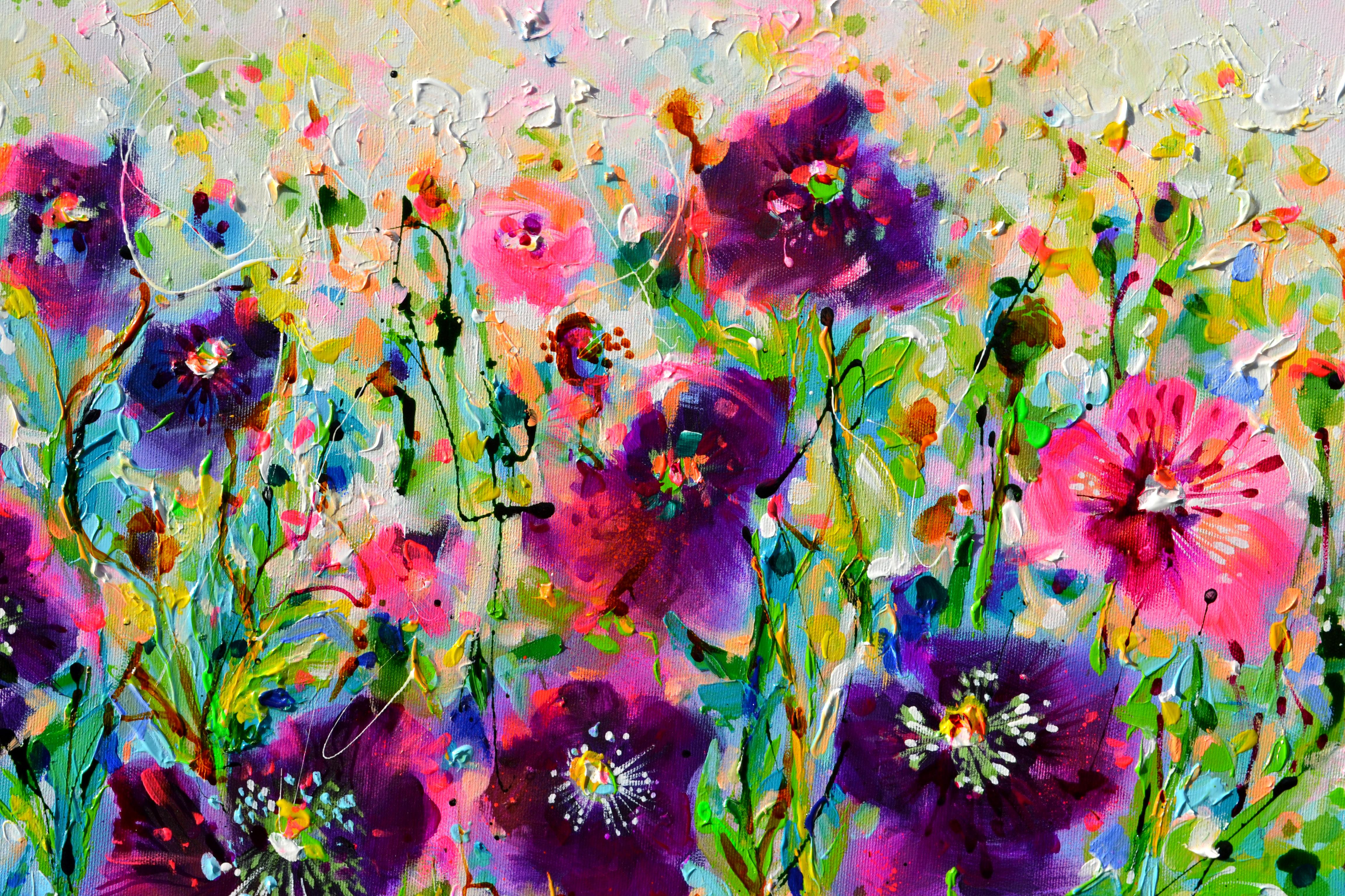 Opium Poppy Field, Pink and Purple Opium Poppies im Angebot 1