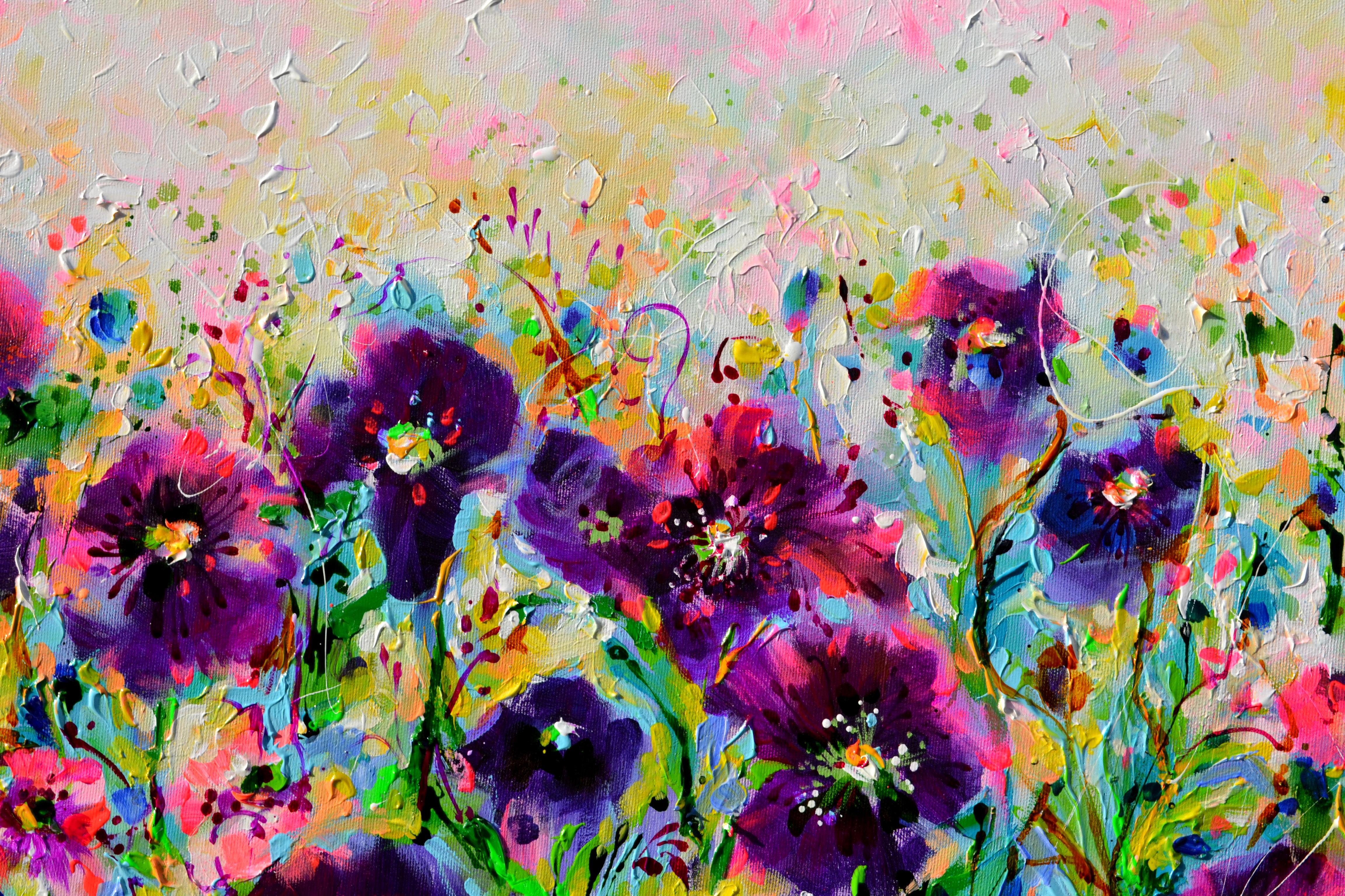 Opium Poppy Field, Pink and Purple Opium Poppies im Angebot 4