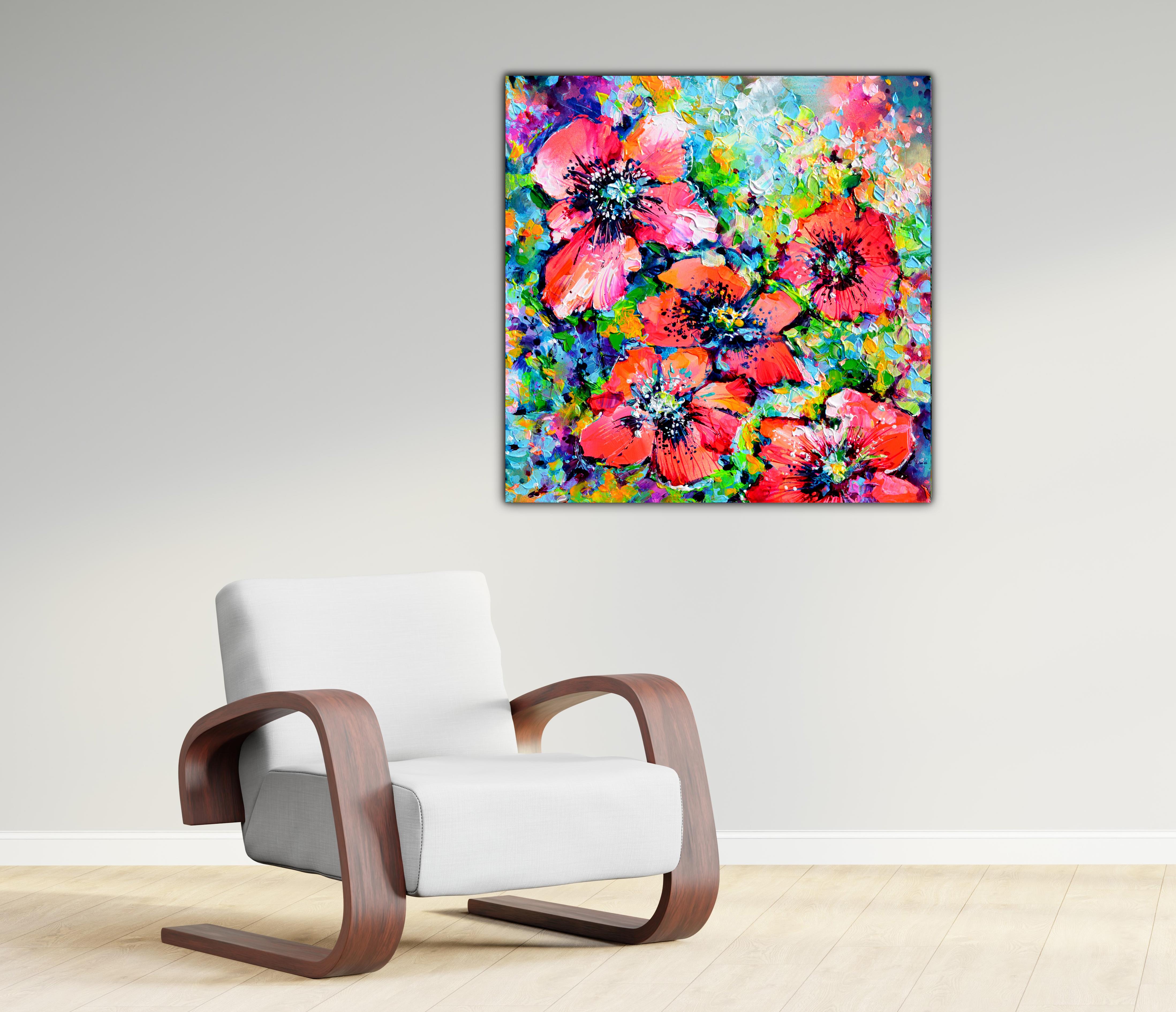 Campo de amapolas rojas - Painting de Soos Roxana Gabriela