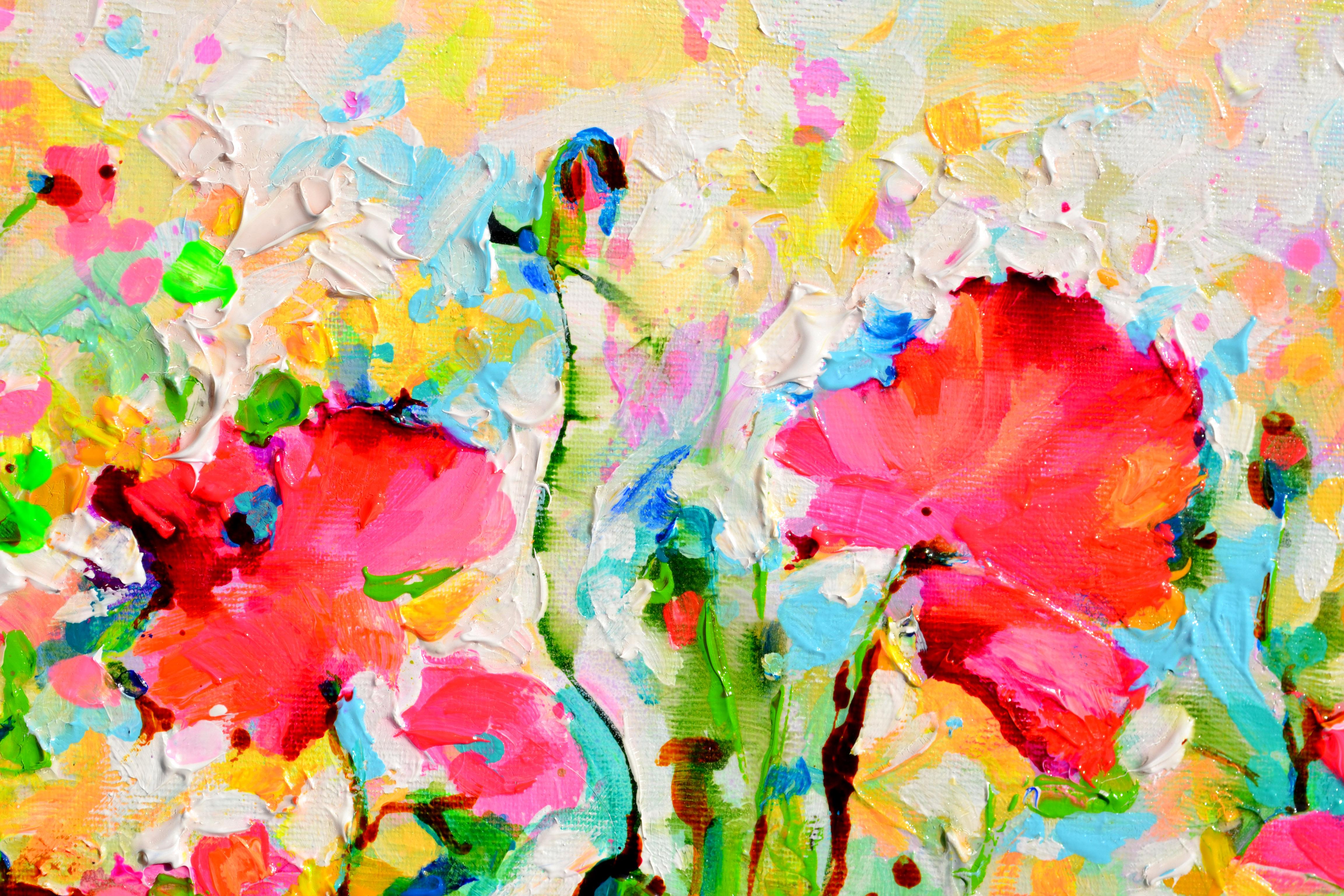 3D-GALERIEQUALITÄT - HÄNGEFERTIGES GEMÄLDE
Ein wunderschönes, modernes Mohnblumenbild, das mit professionellen lackierten Acrylfarben und Amsterdamer Acrylsprays auf schwerer Leinwand gemalt wurde.
Ich versende dieses wunderbare Kunstwerk