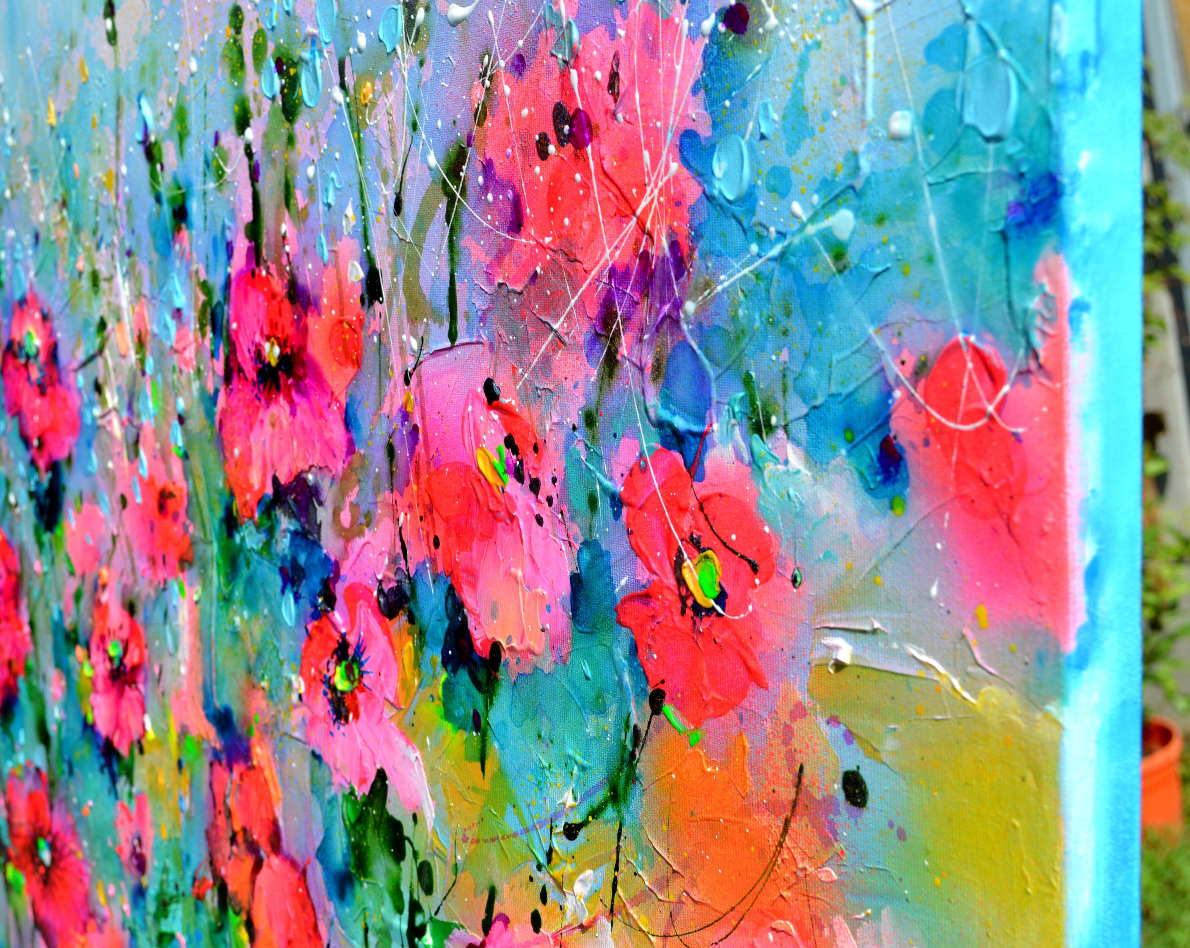 Coquelicot rouge - Champ de coquelicots rouges et de fleurs sauvages en vente 7