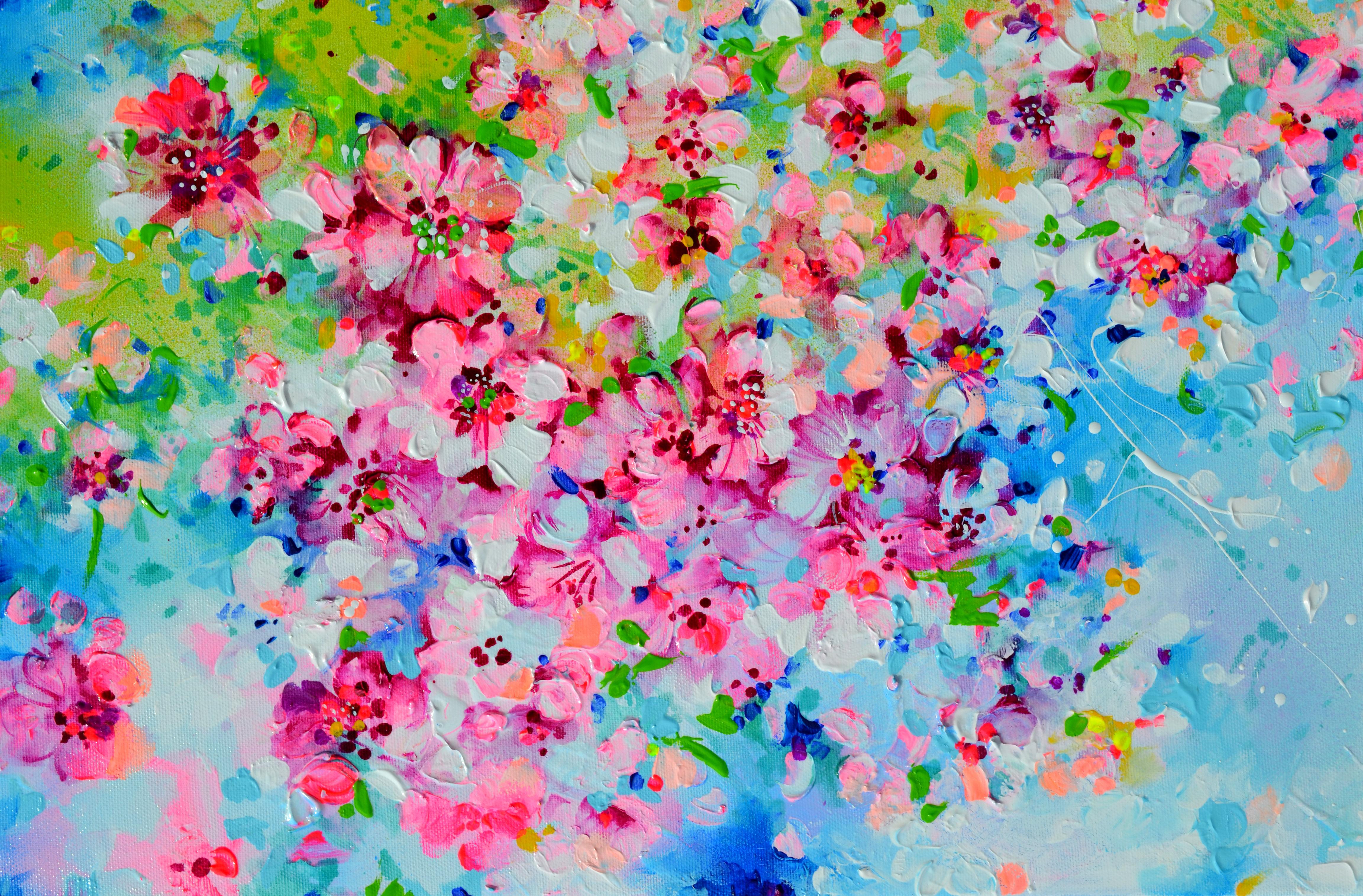 Sakura - Flor de primavera del cerezo - Painting Impresionista de Soos Roxana Gabriela