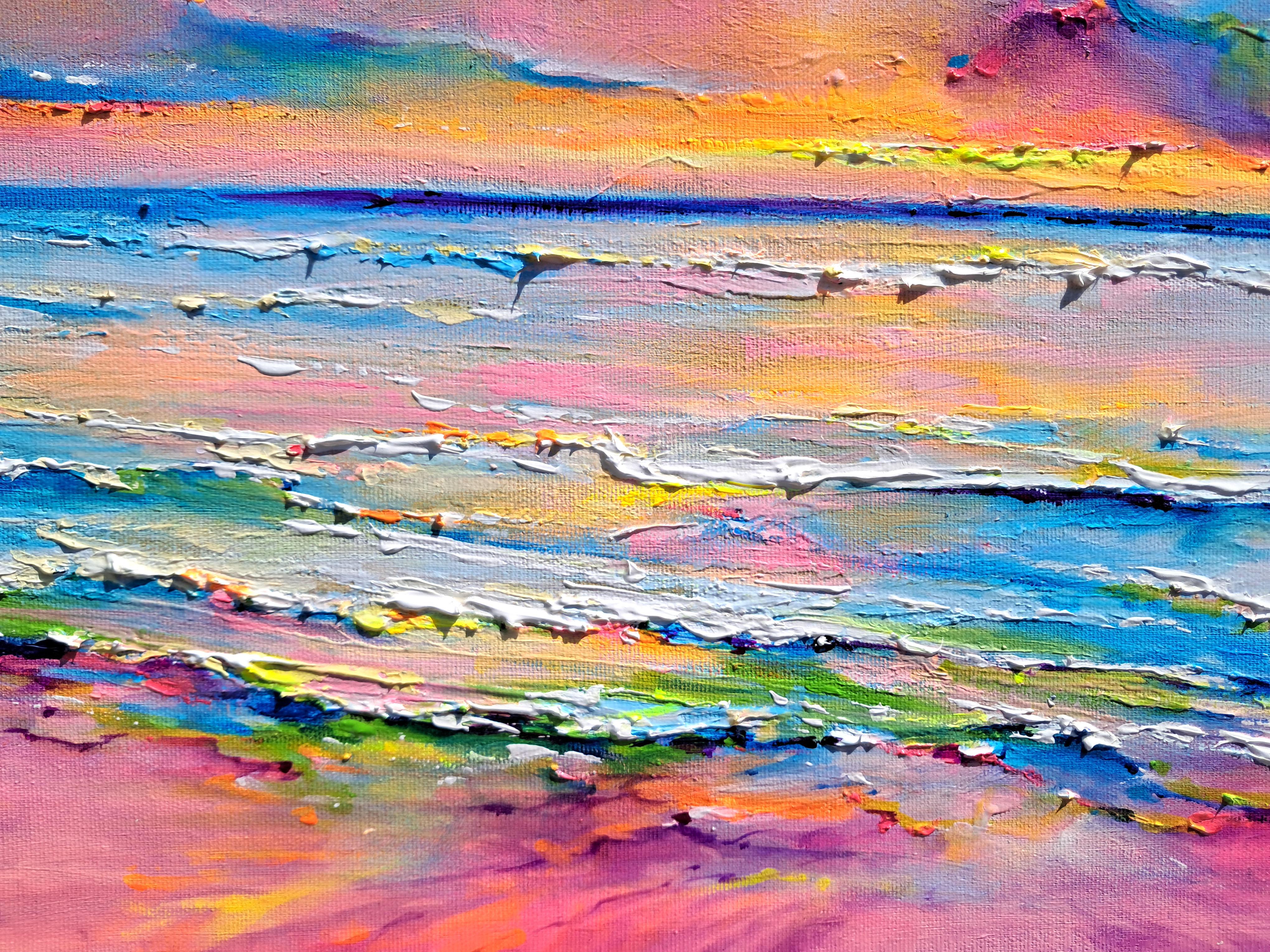 Meereslandschaft - New Horizon 187, farbenfroher Sonnenuntergang im Angebot 1