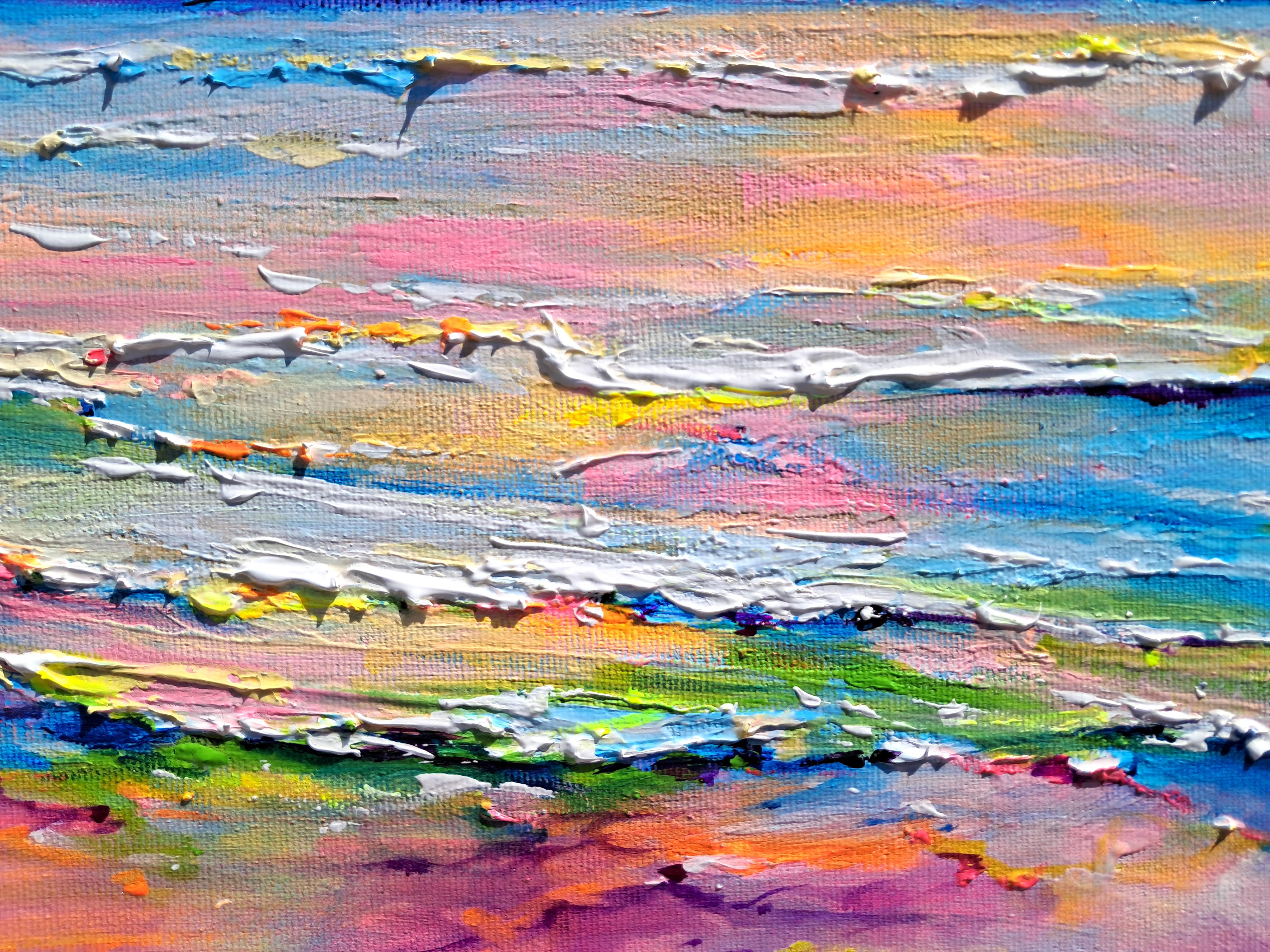 Meereslandschaft - New Horizon 187, farbenfroher Sonnenuntergang im Angebot 3