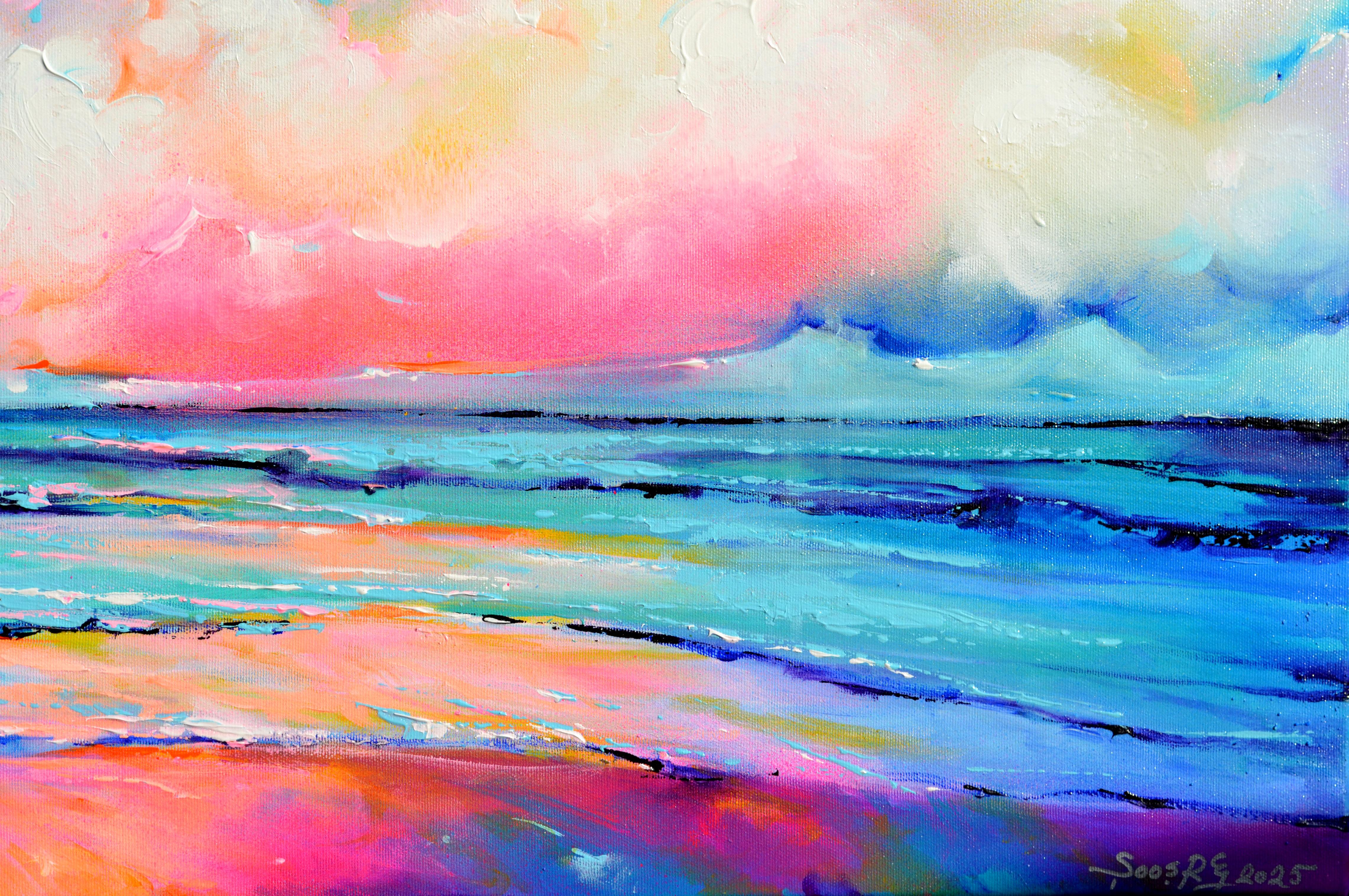READY TO HANG with the edges painted.

A beautiful modern landscape, abstract, made with professional varnished acrylics and Amsterdam acrylic sprays on stretched heavy canvas.

I ship this marvellous artwork ready to hang.

Dimensions: 120X40X2
