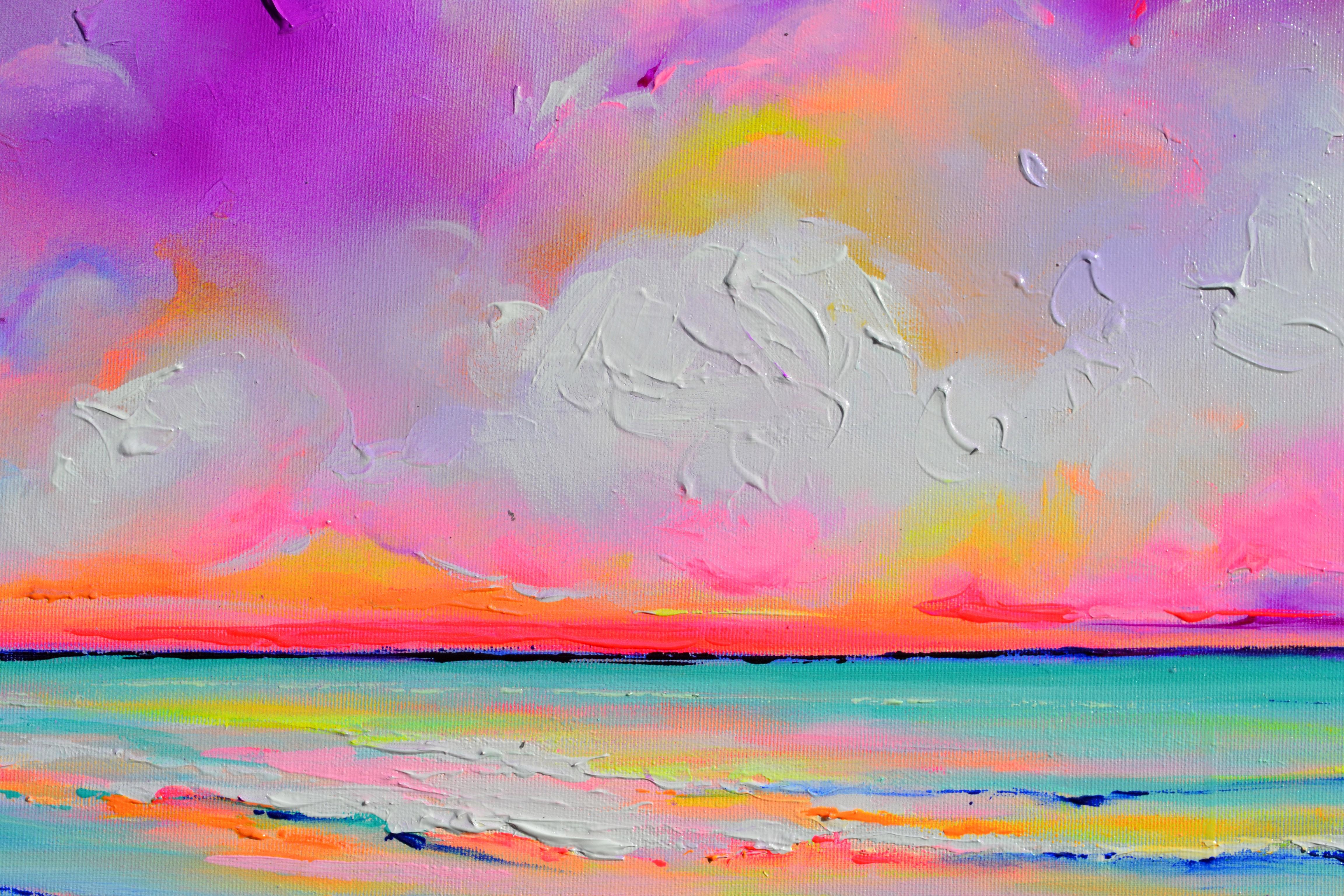 Paisaje marino - Nuevo Horizonte 190 Colorido amanecer en venta 4