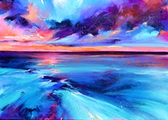 Luci surreali sul lago - Paesaggio marino al tramonto