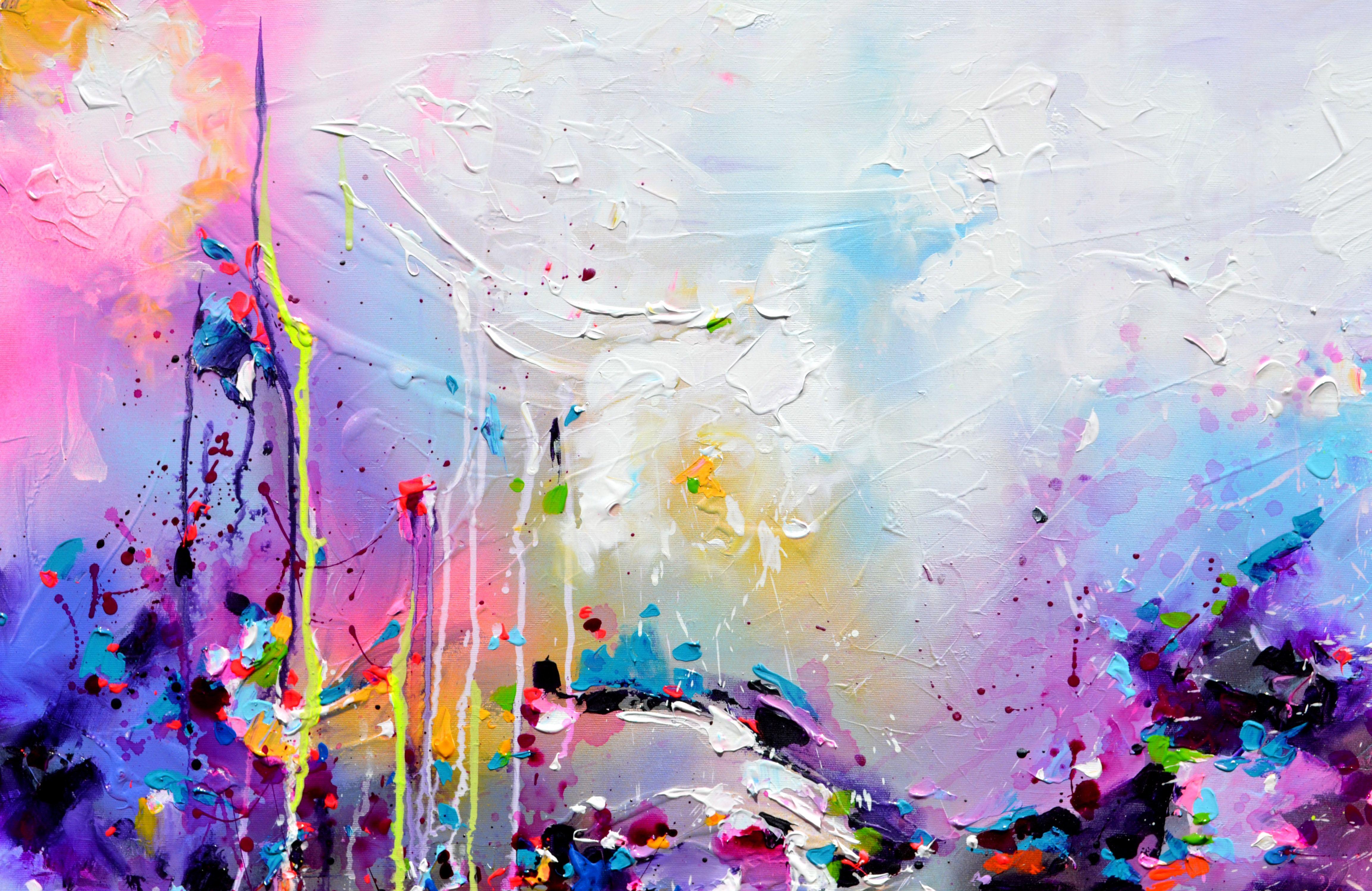 Underwater Temple 11 - Large Abstract Painting, Painting, Acrylic on Canvas For Sale 2