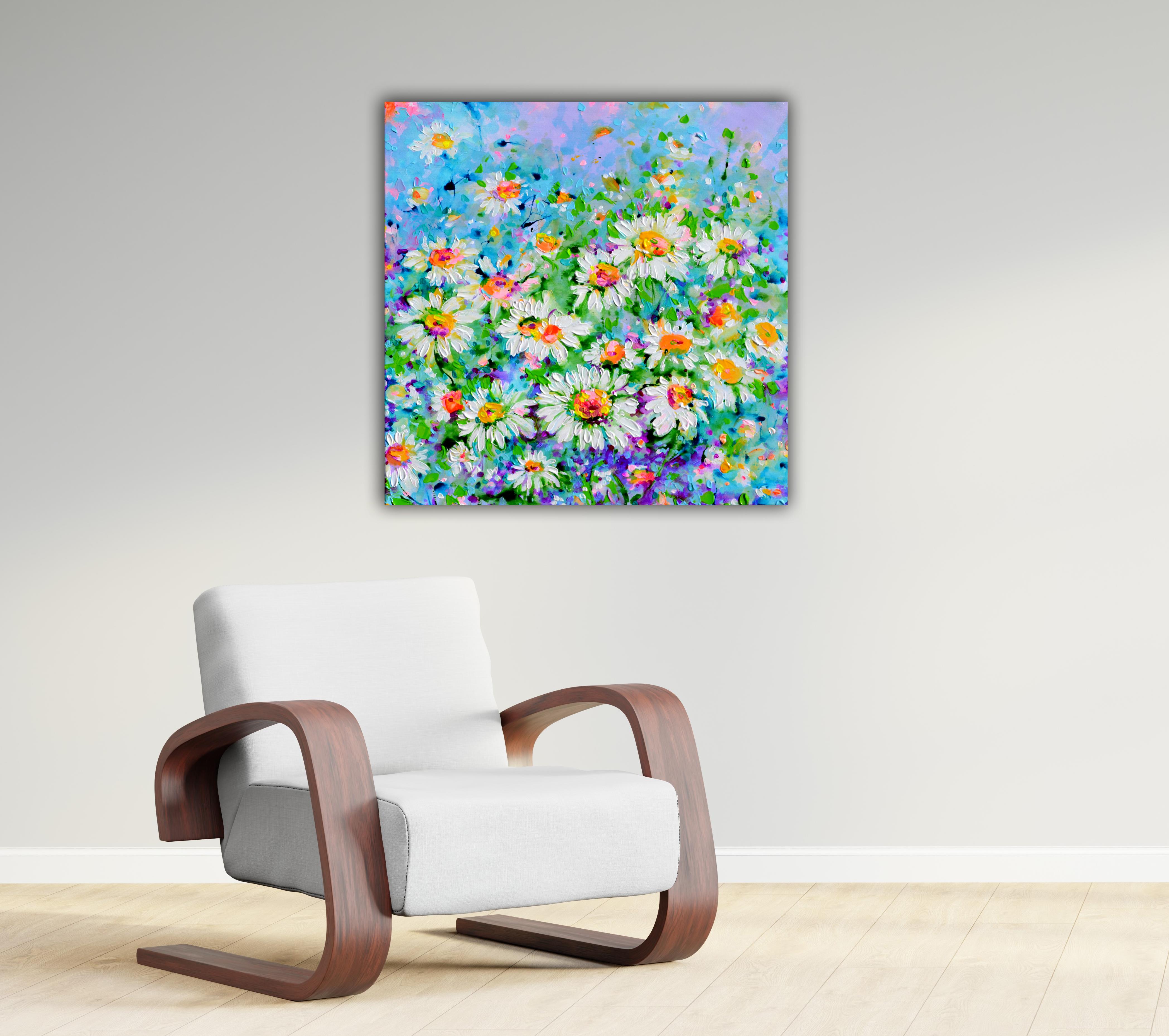 Margaritas Blancas, Campo de Margaritas - Painting de Soos Roxana Gabriela