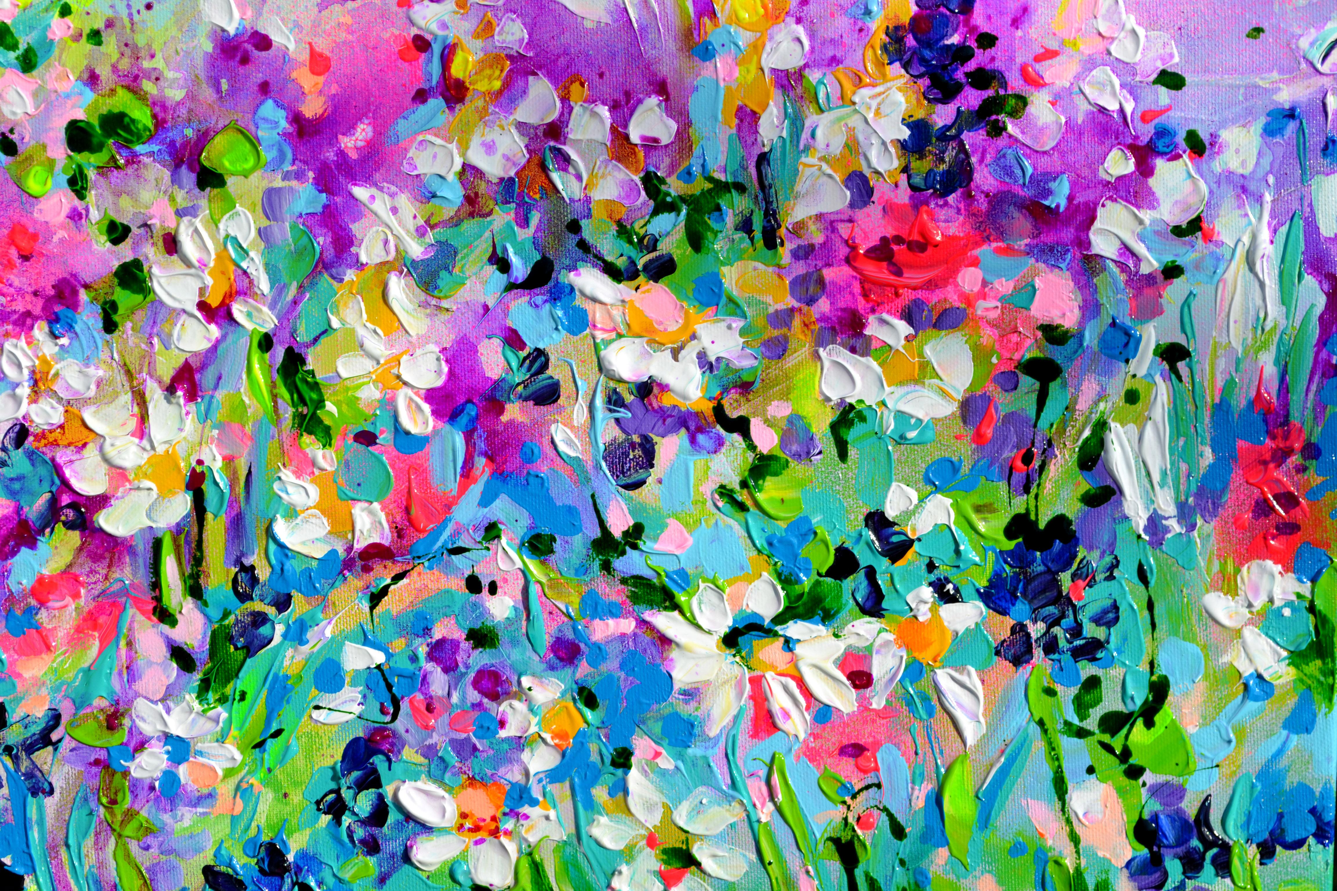Margaritas Blancas, Delphinium y Campo de Flores Silvestres de Primavera Cottage en venta 3