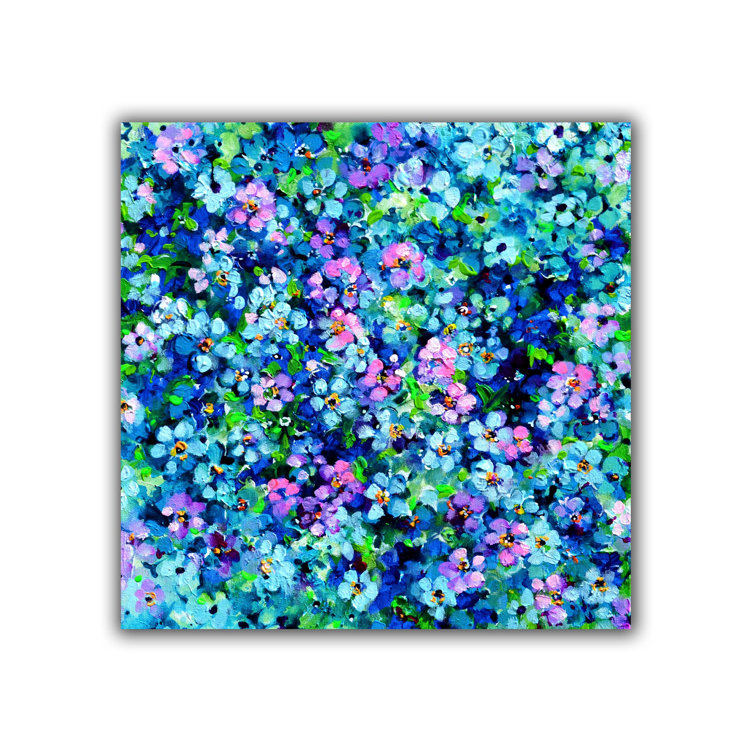 Wildes Vergissmeinnicht-Blumenfeld im Angebot 3