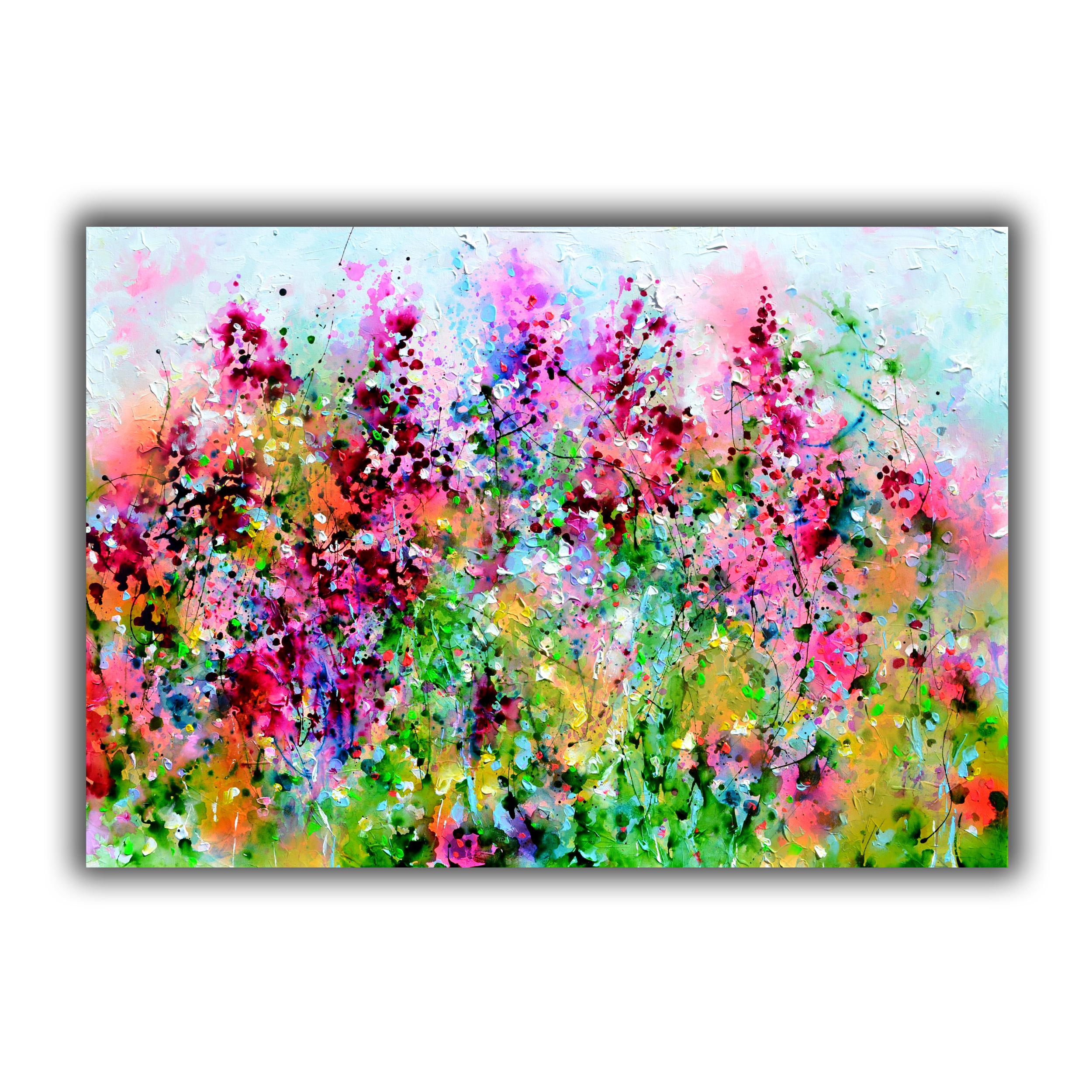 Wild Summer Cottage Blumenfeld – Painting von Soos Roxana Gabriela