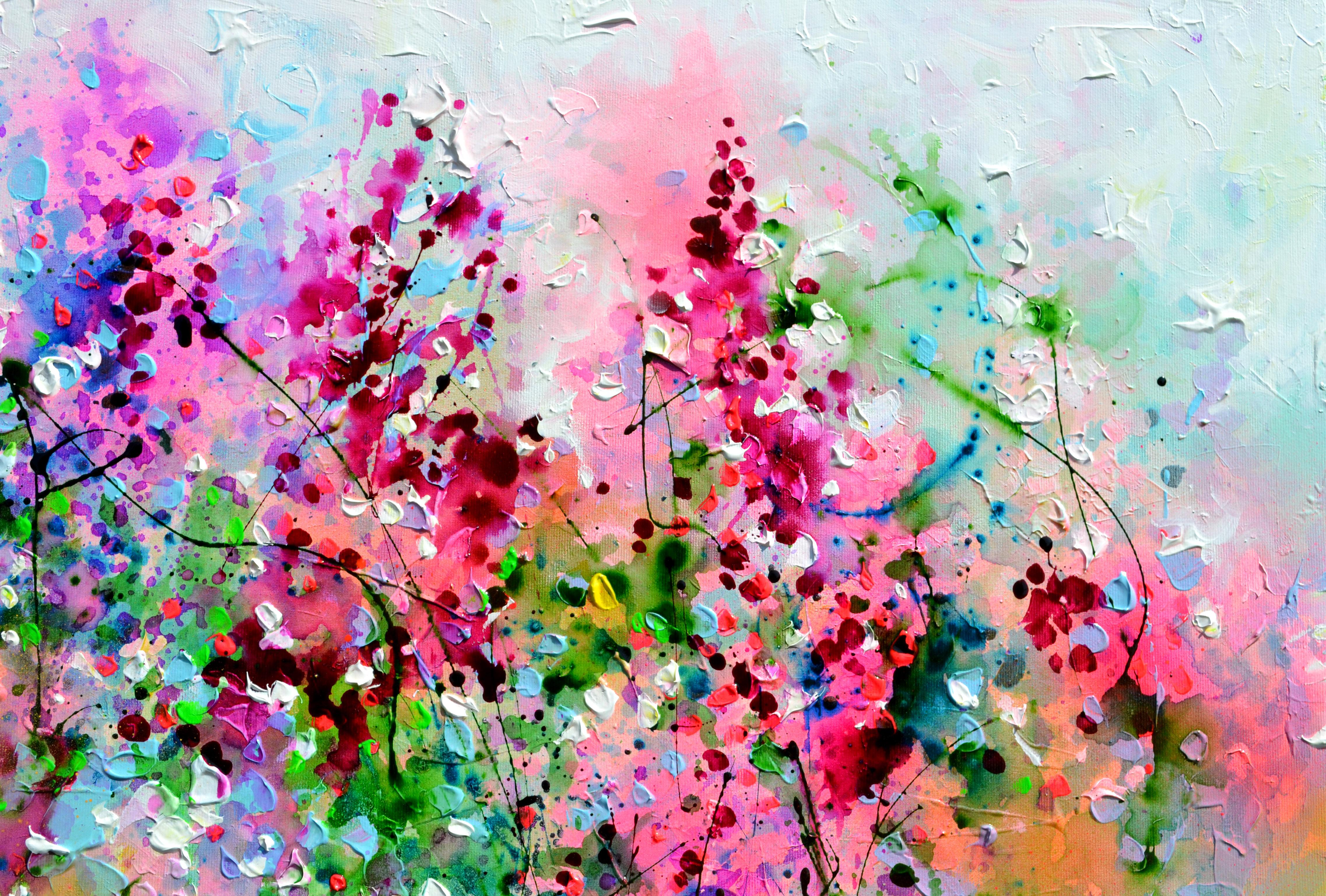 Wild Summer Cottage Blumenfeld (Impressionismus), Painting, von Soos Roxana Gabriela