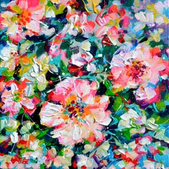 Rosas silvestres blancas y rosas