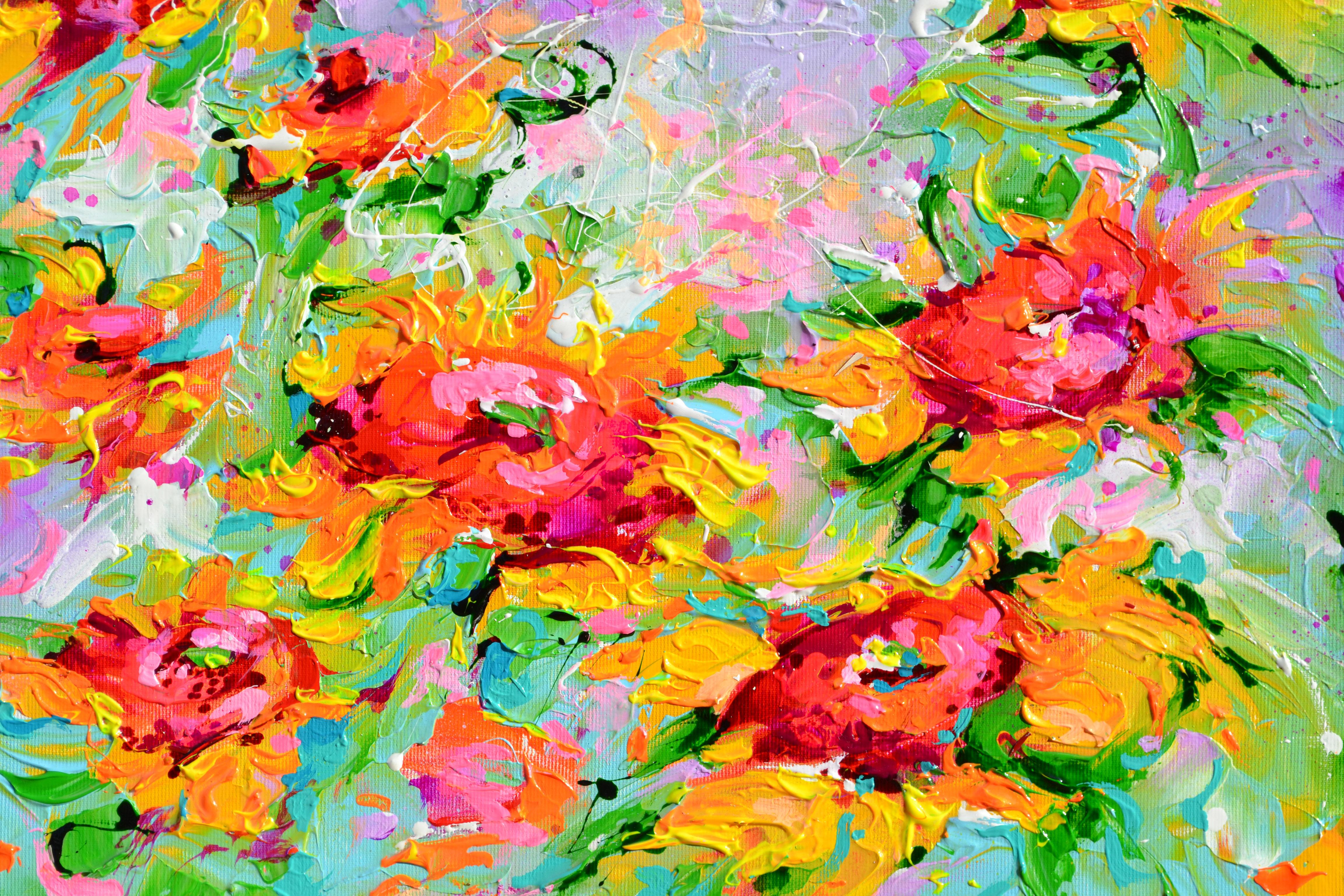 Gelbes Sonnenblumenfeld 6 (Impressionismus), Painting, von Soos Roxana Gabriela