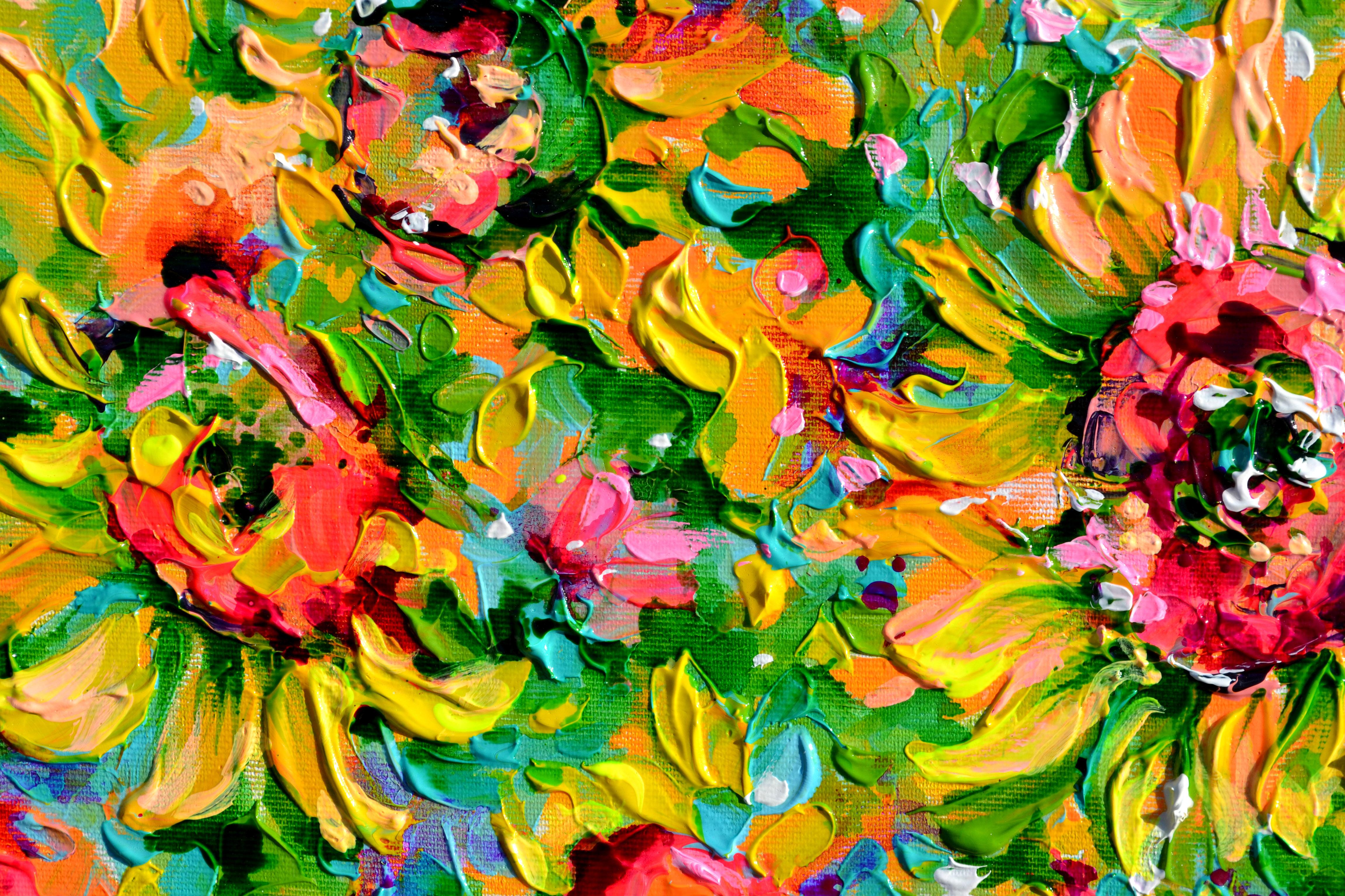Campo de girasoles amarillos 8 - Interior Painting Beige de Soos Roxana Gabriela