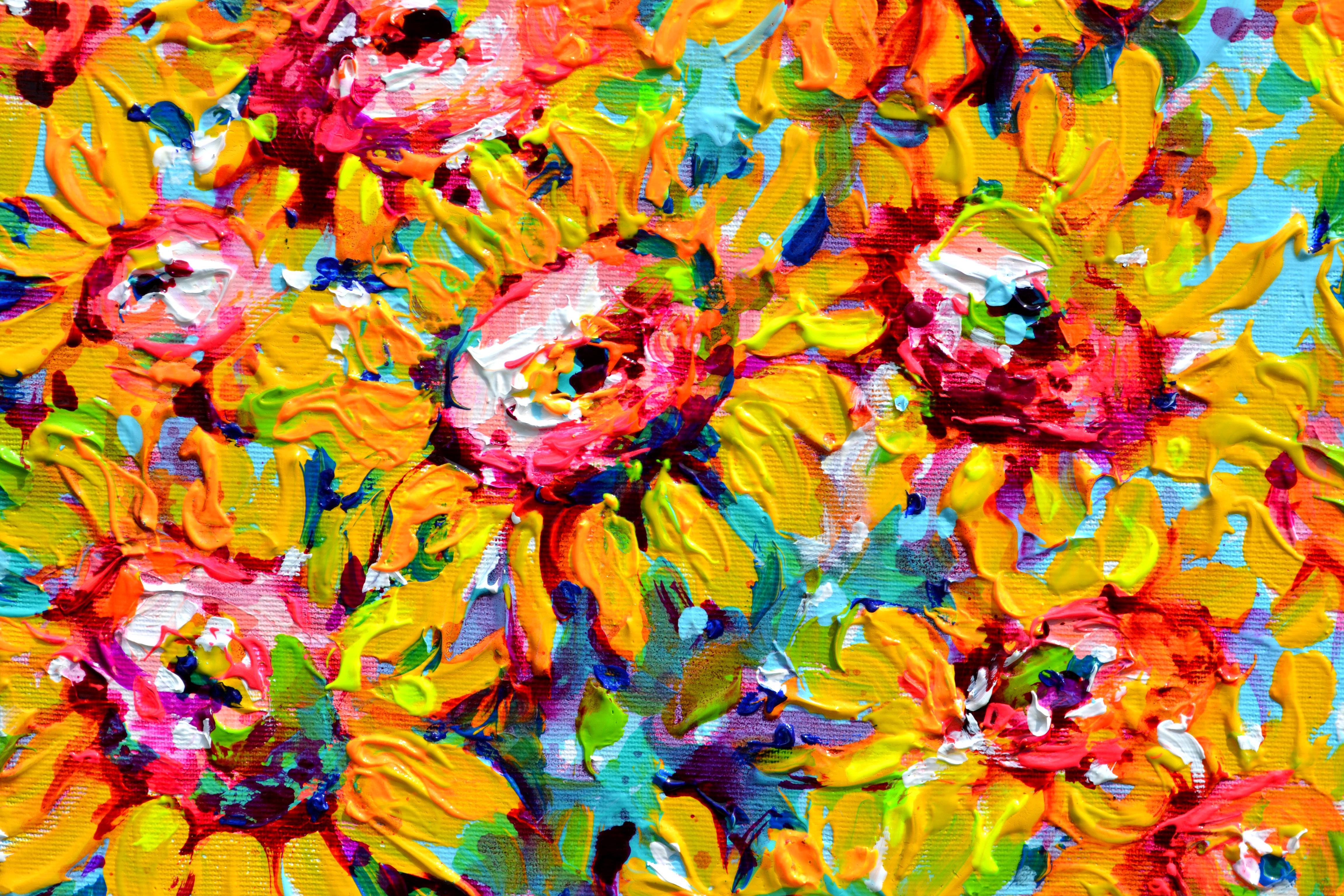 Campo de girasoles amarillos 9 - Interior Painting Amarillo de Soos Roxana Gabriela