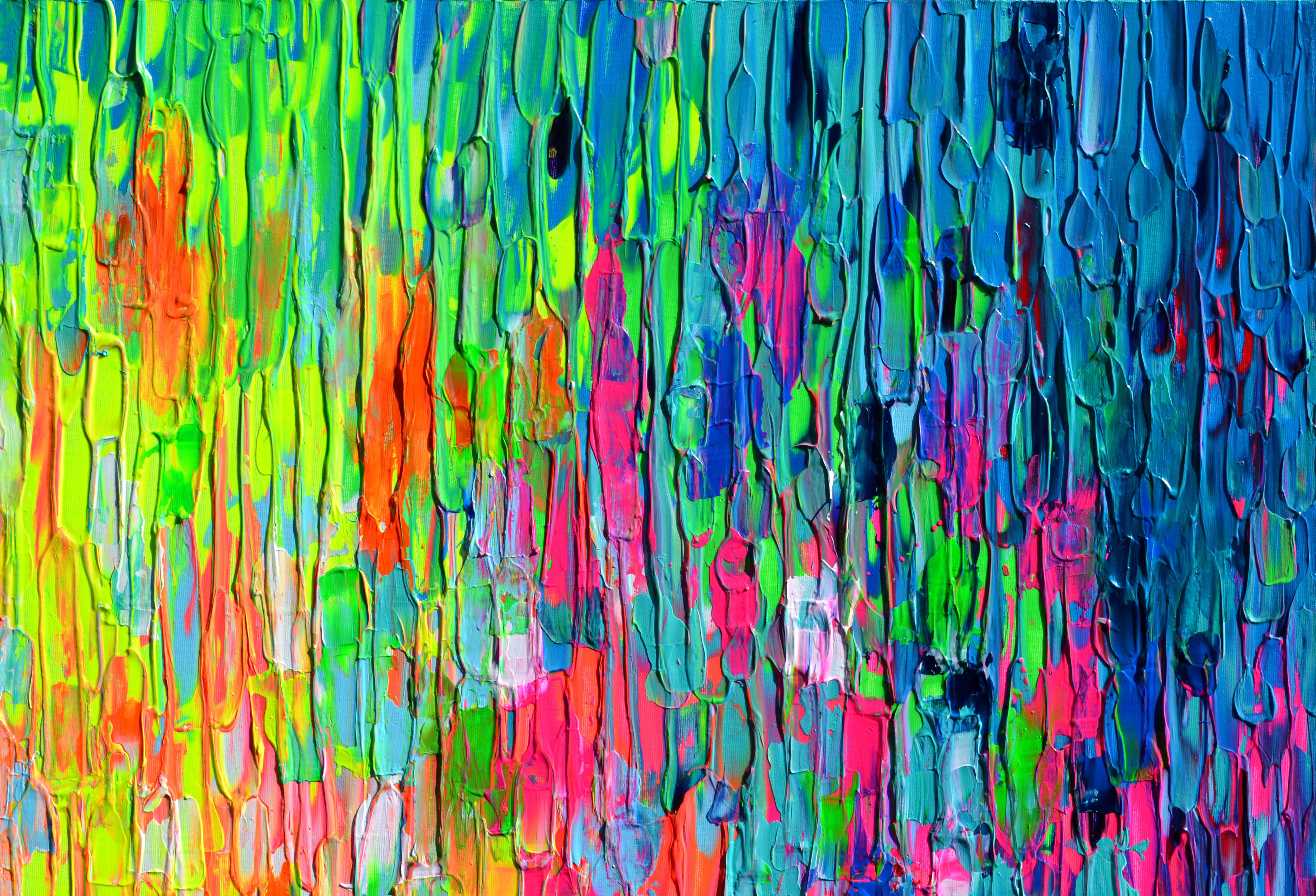 Colorful Gypsy Scarf 4 - Abstract Painting by SOOS TIBERIU