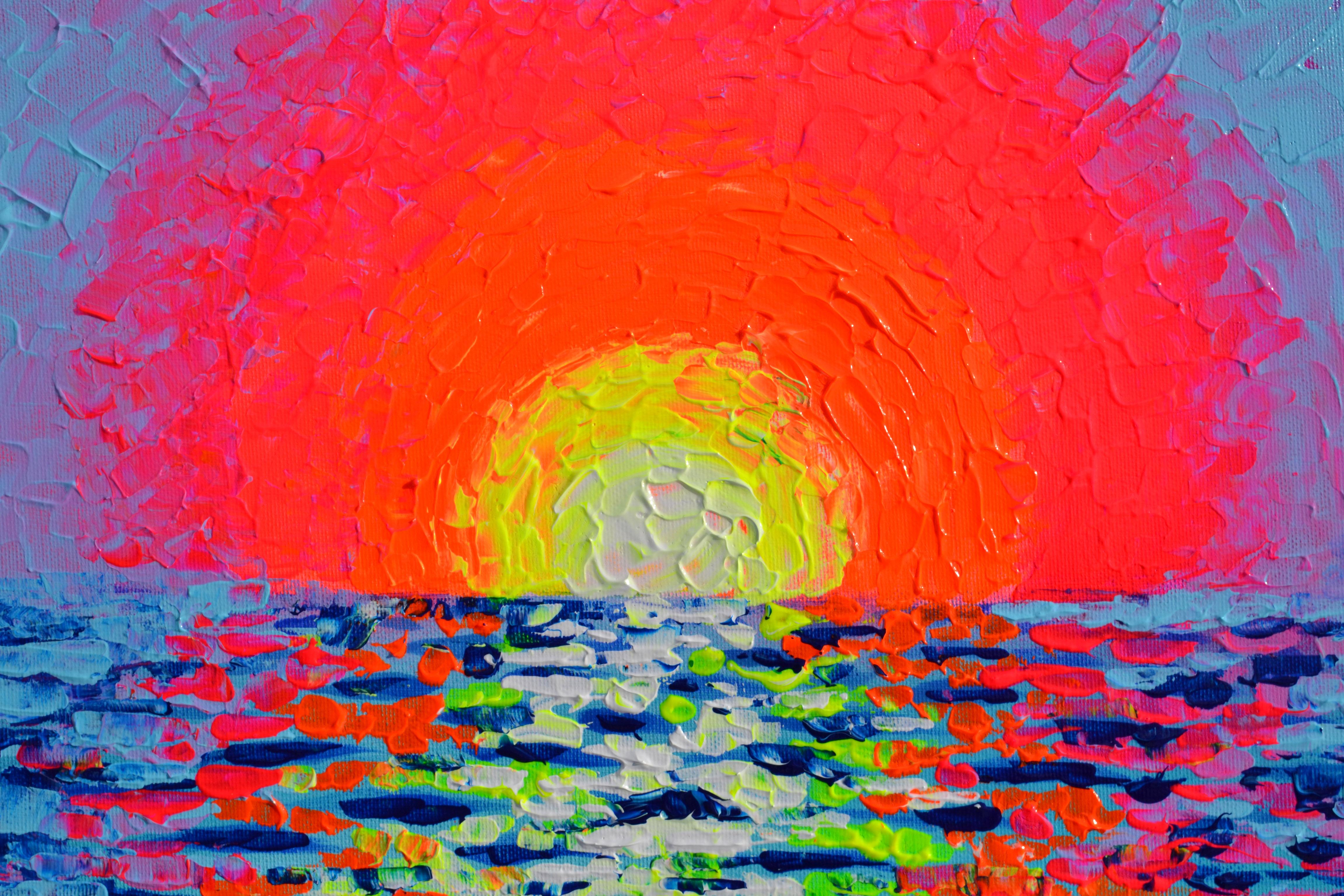 Colorful Sunrise - Seascape - Impressionist Painting by SOOS TIBERIU