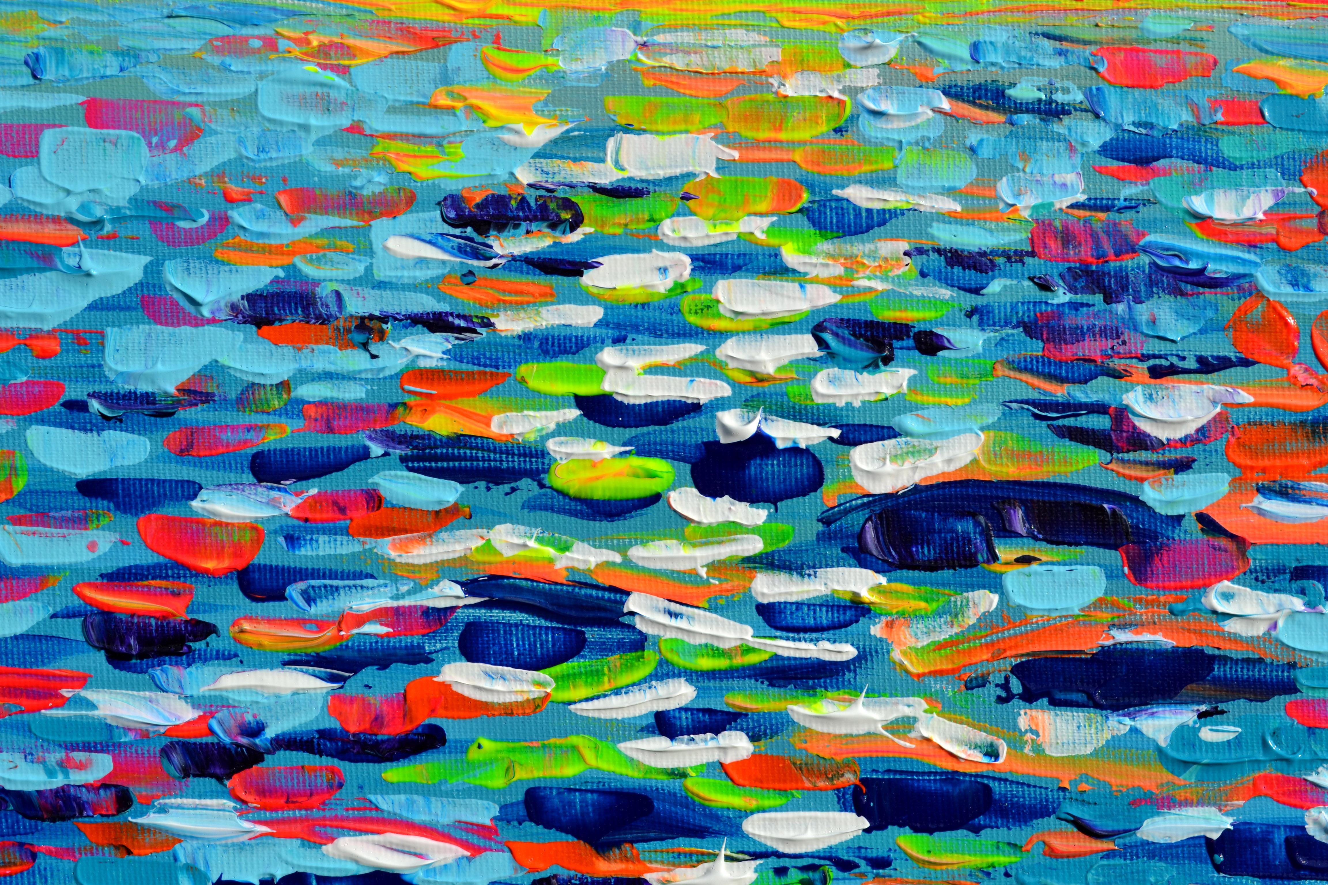 PRONTO DA APPENDERE con i bordi dipinti. Galleria di qualità.
Dimensioni: 70x50X4 cm, 27,6x19,7x1,6 pollici.
Ho firmato e datato la parte anteriore e ho anche apposto la mia firma in rilievo, come puoi vedere nell'ultima foto. Allego anche un