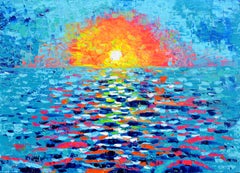 Alba colorata - Paesaggio marino