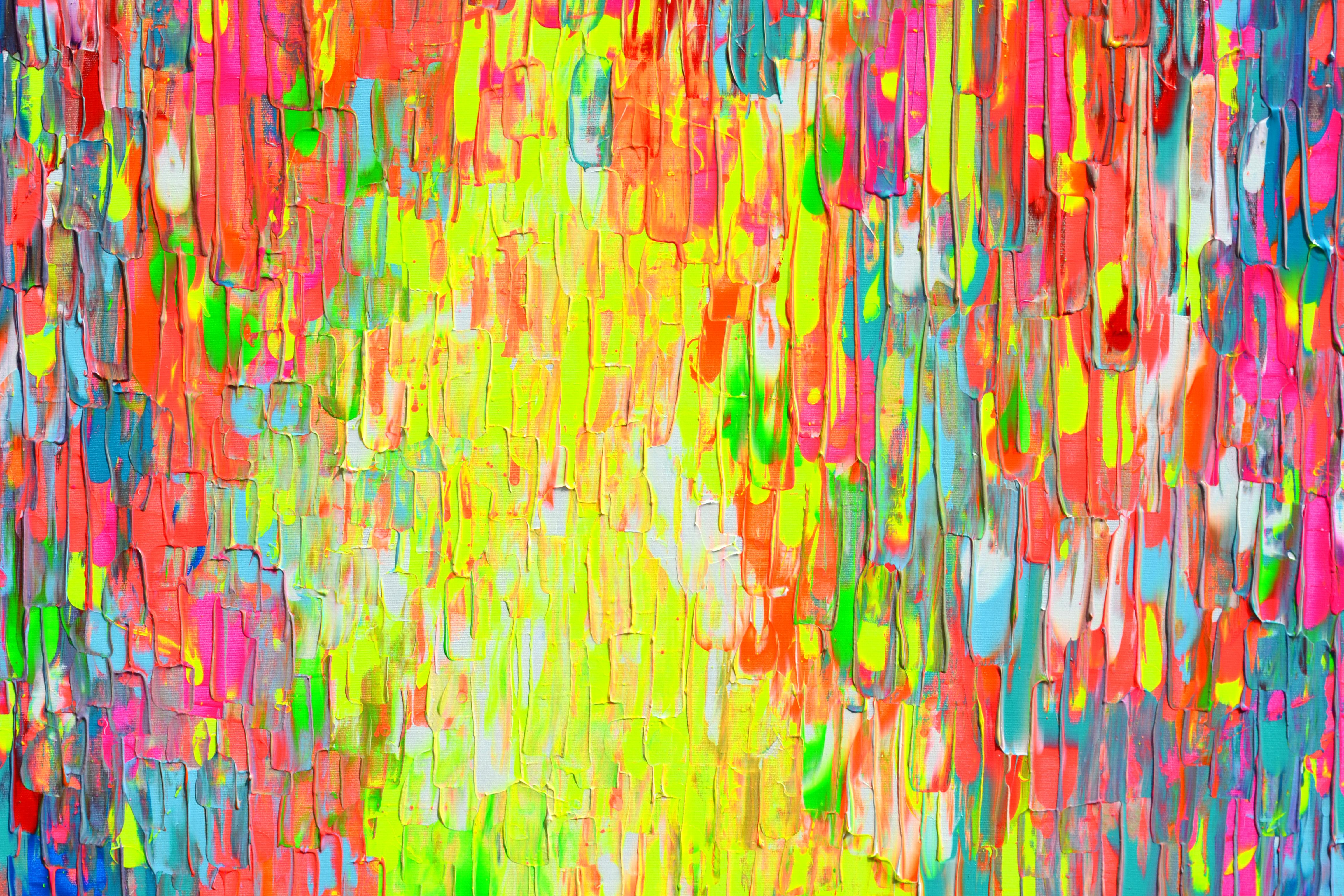 Colourful Gypsy Scarf - Abstract Painting by SOOS TIBERIU