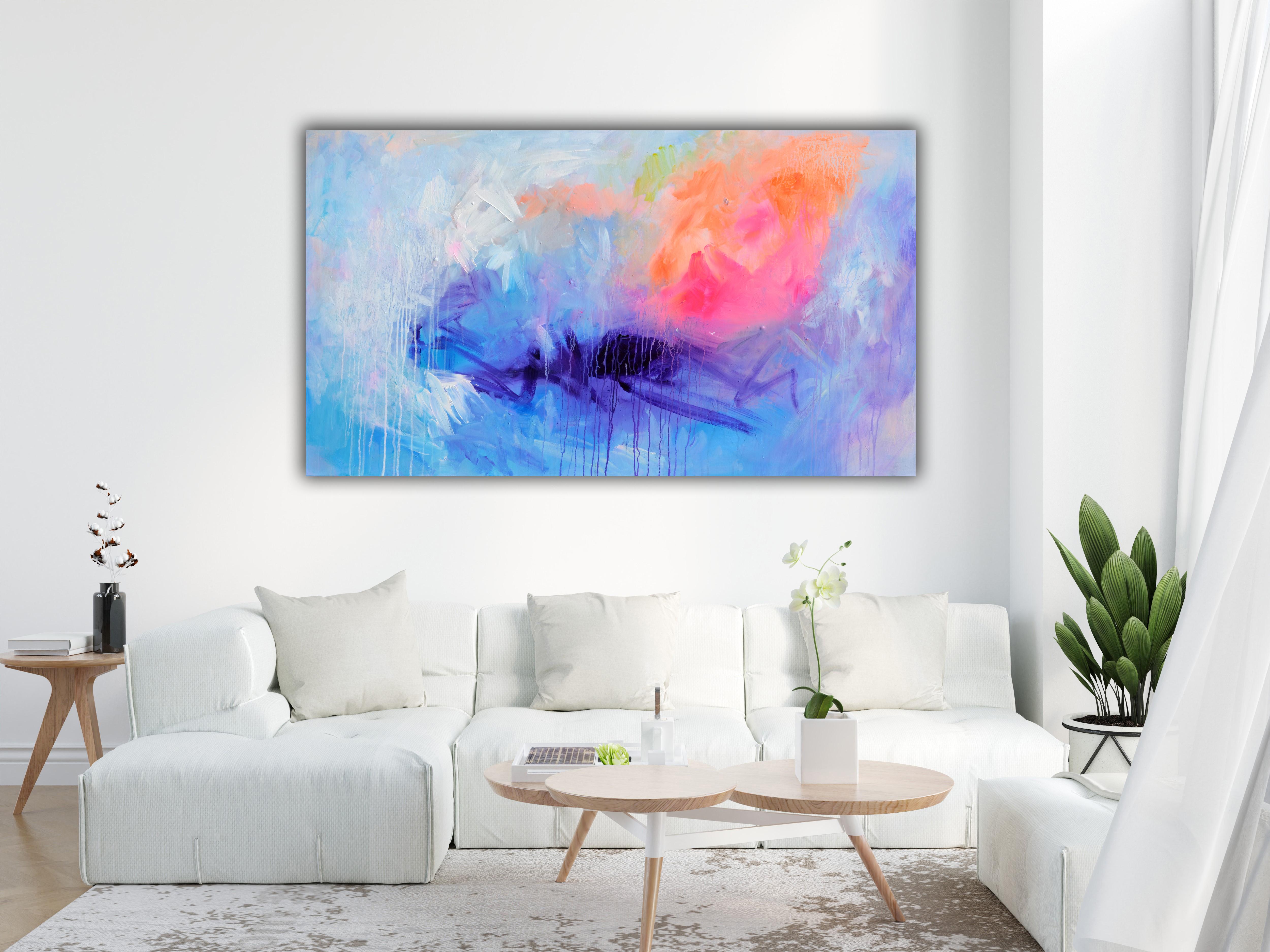 Complementary Patterns 14 - Large  Abstract Painting - Purple Interior Painting by SOOS TIBERIU