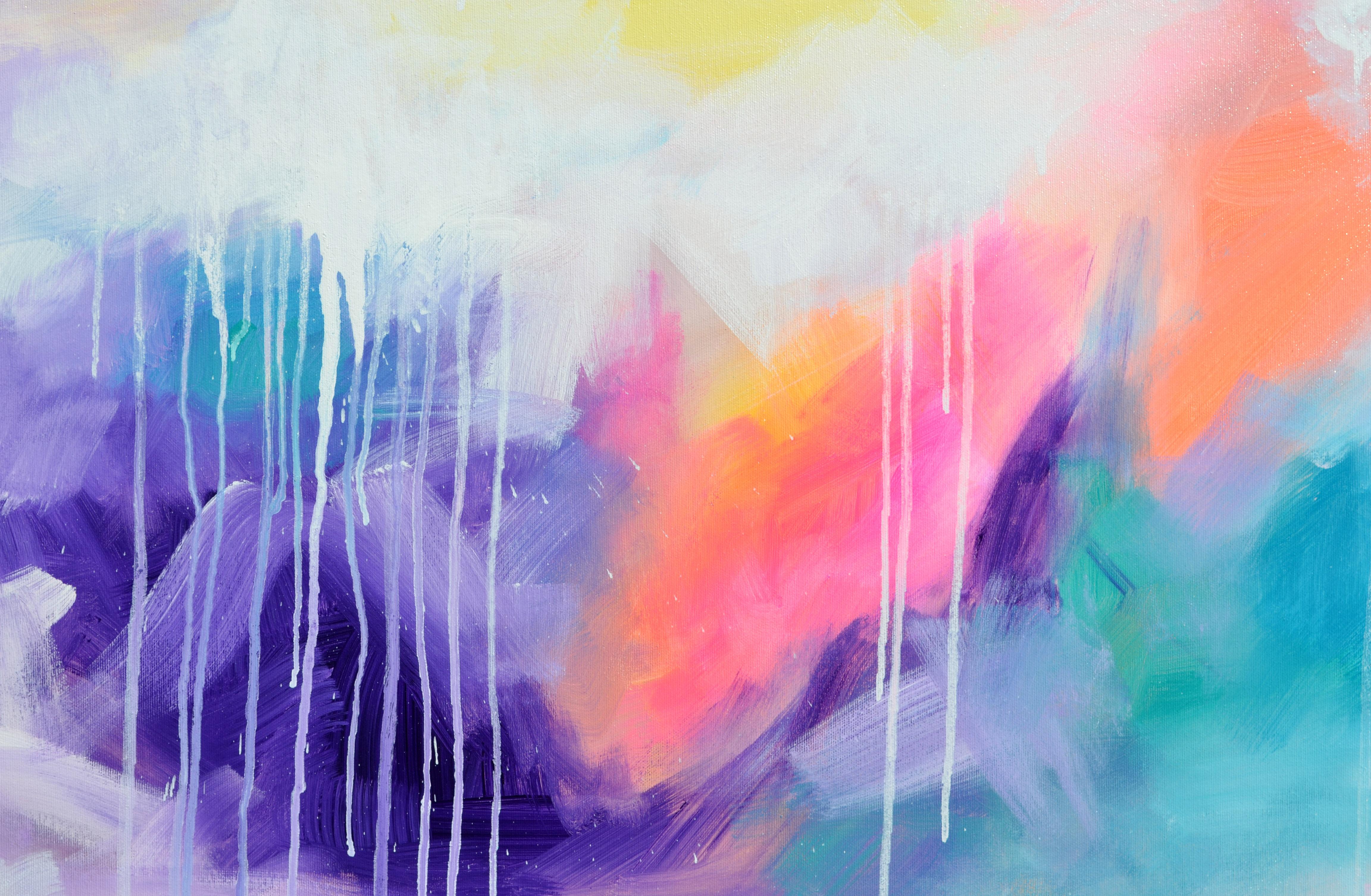 Patrones complementarios 17 - Pintura al pastel abstracta grande - Painting Abstracto de SOOS TIBERIU