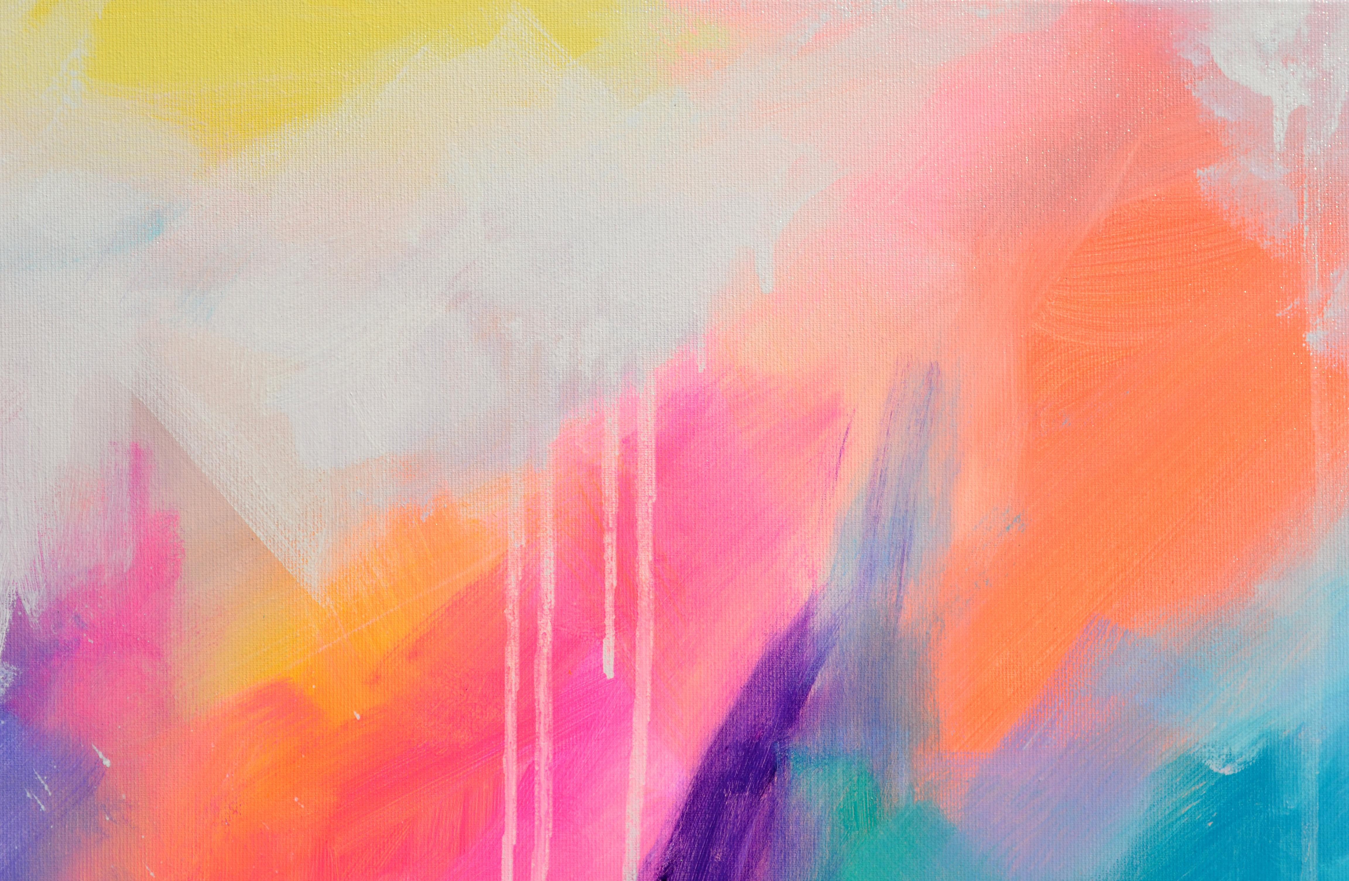 Patrones complementarios 17 - Pintura al pastel abstracta grande en venta 1