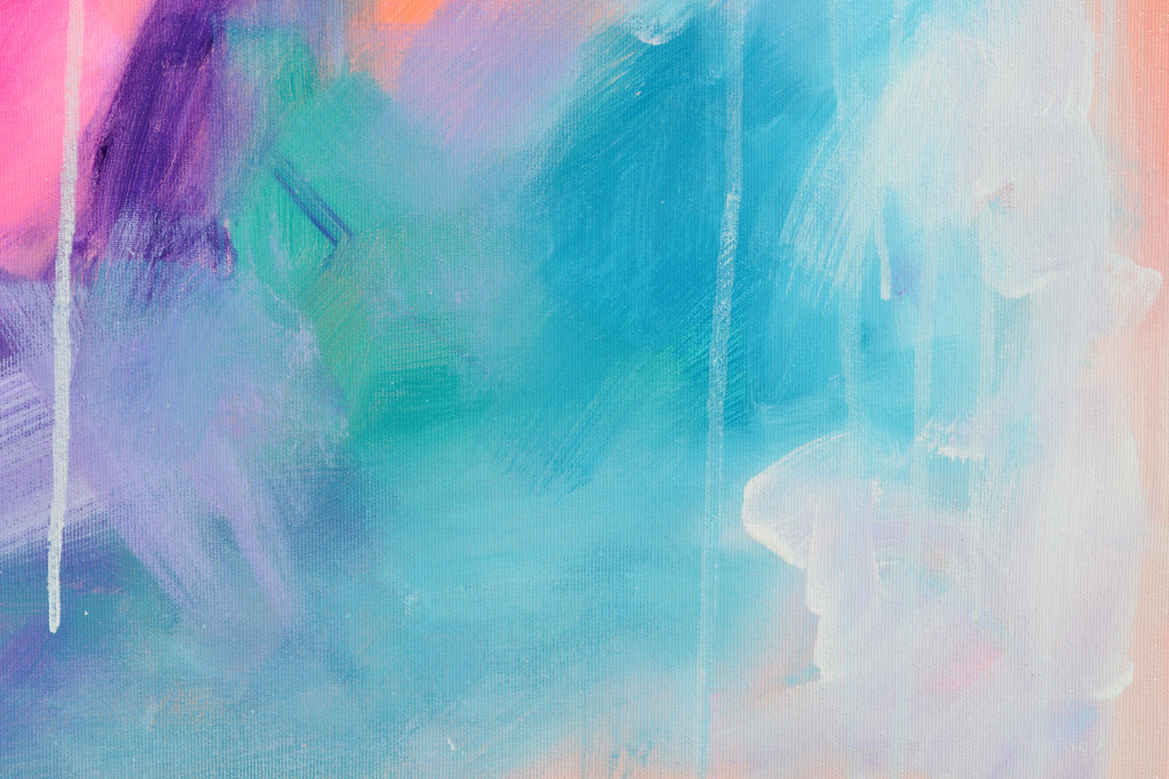 Patrones complementarios 17 - Pintura al pastel abstracta grande en venta 2