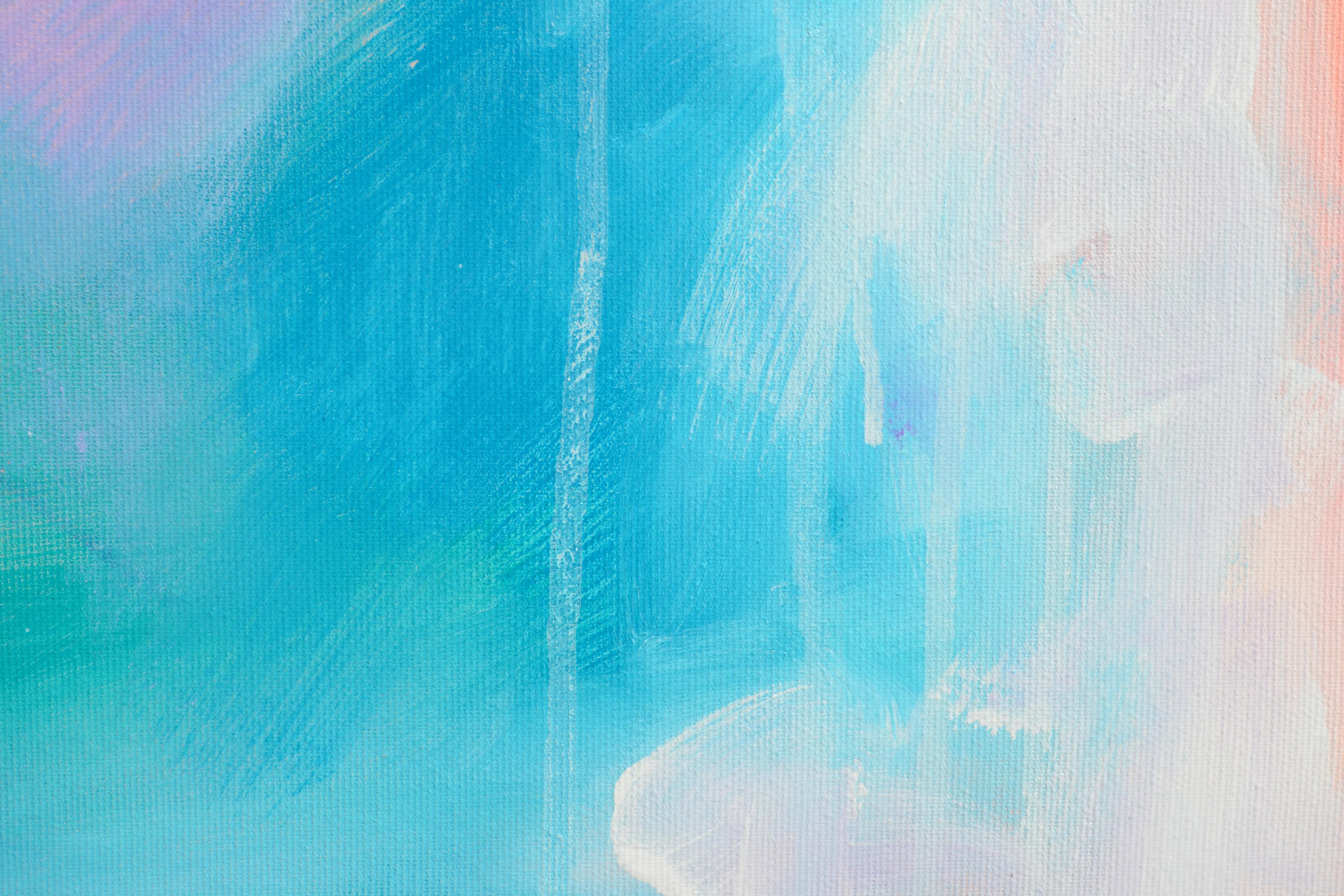 Patrones complementarios 17 - Pintura al pastel abstracta grande en venta 3