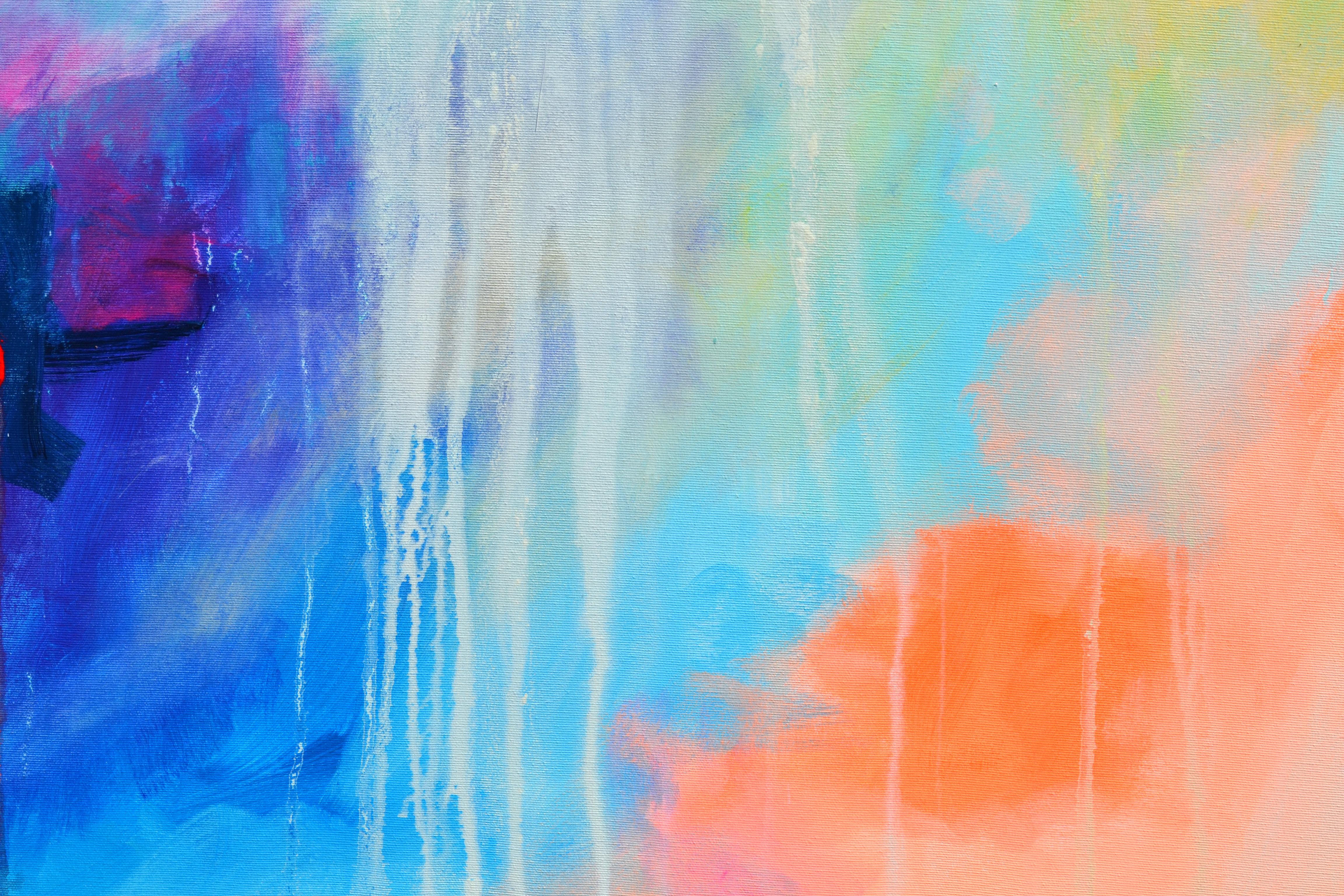 Schemi complementari 18 - Pittura astratta a pastello di grandi dimensioni in vendita 7