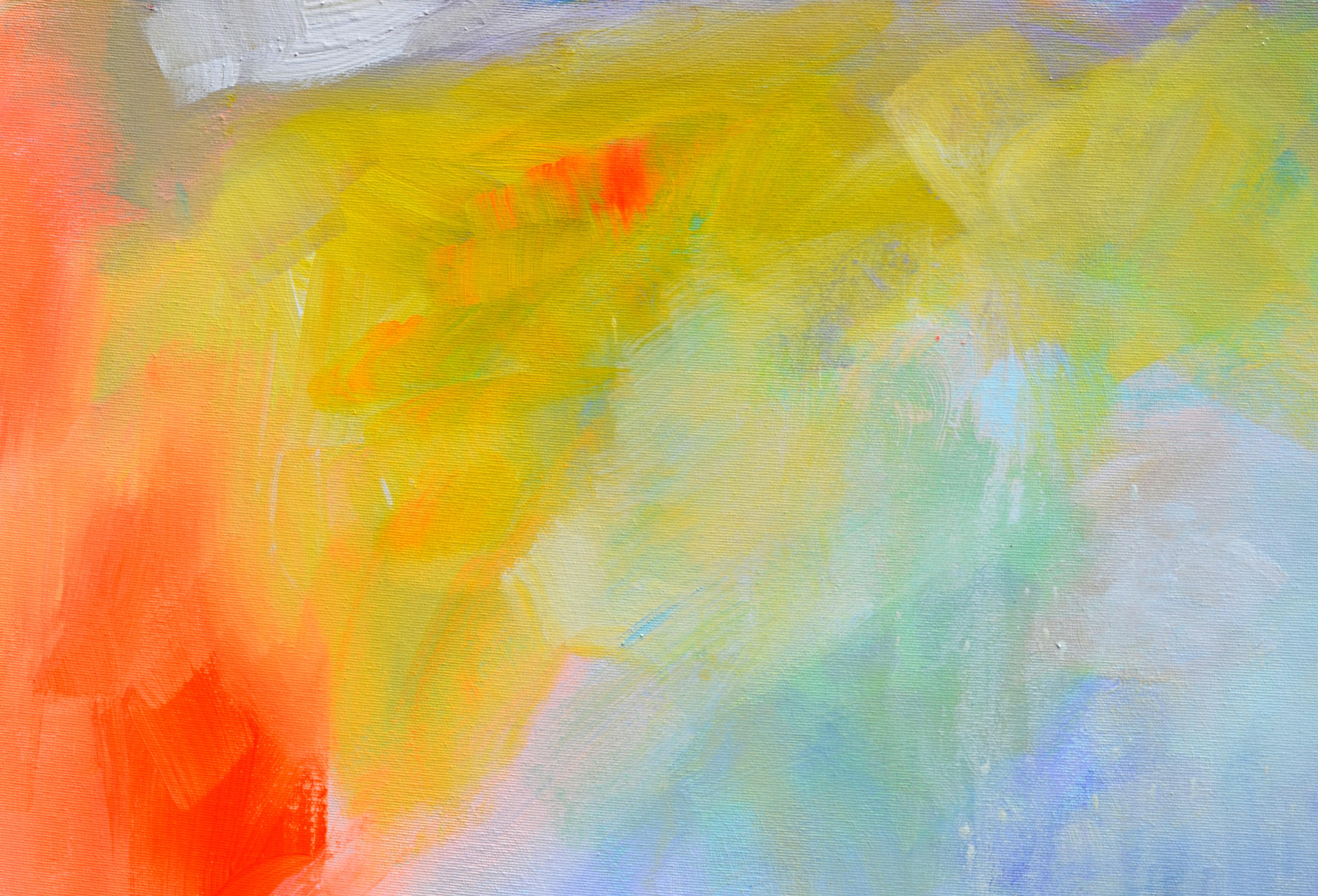 Schemi complementari 18 - Pittura astratta a pastello di grandi dimensioni - Interior Painting Blu di SOOS TIBERIU