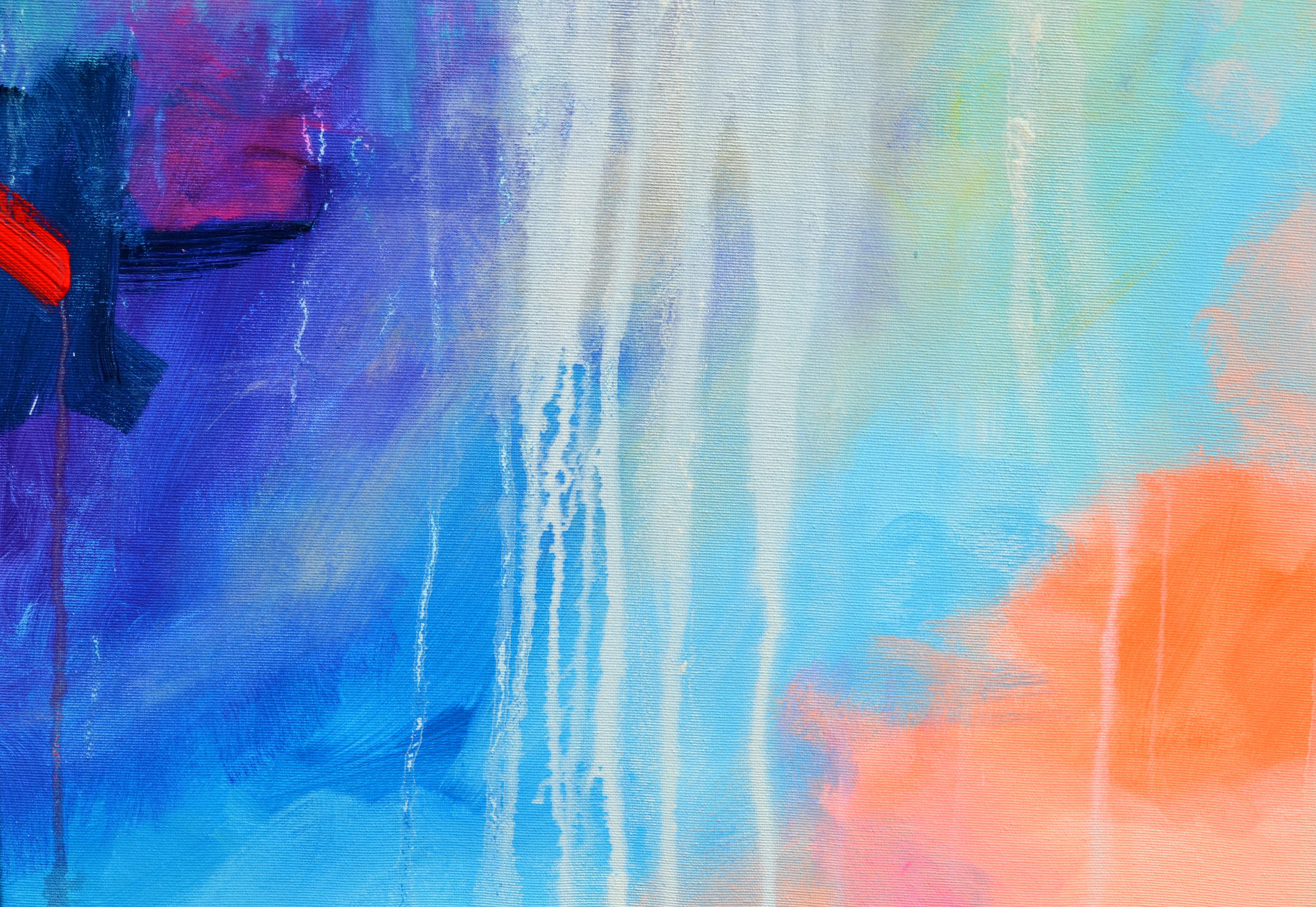 Schemi complementari 18 - Pittura astratta a pastello di grandi dimensioni in vendita 2