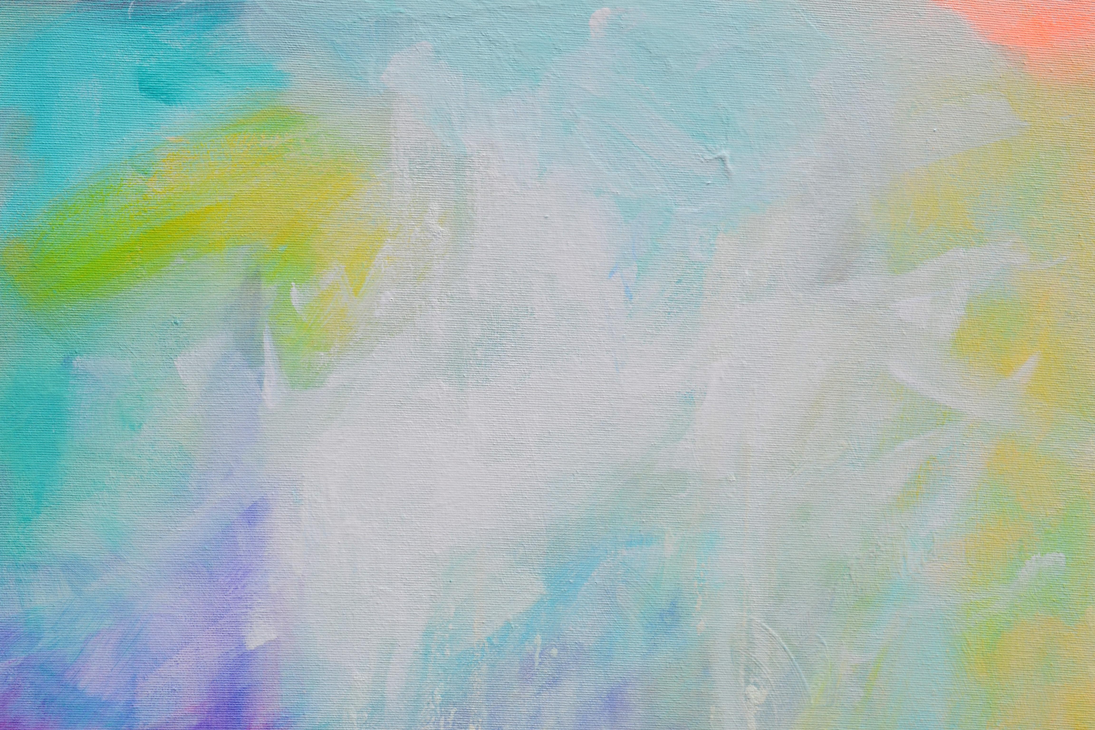 Schemi complementari 18 - Pittura astratta a pastello di grandi dimensioni in vendita 4