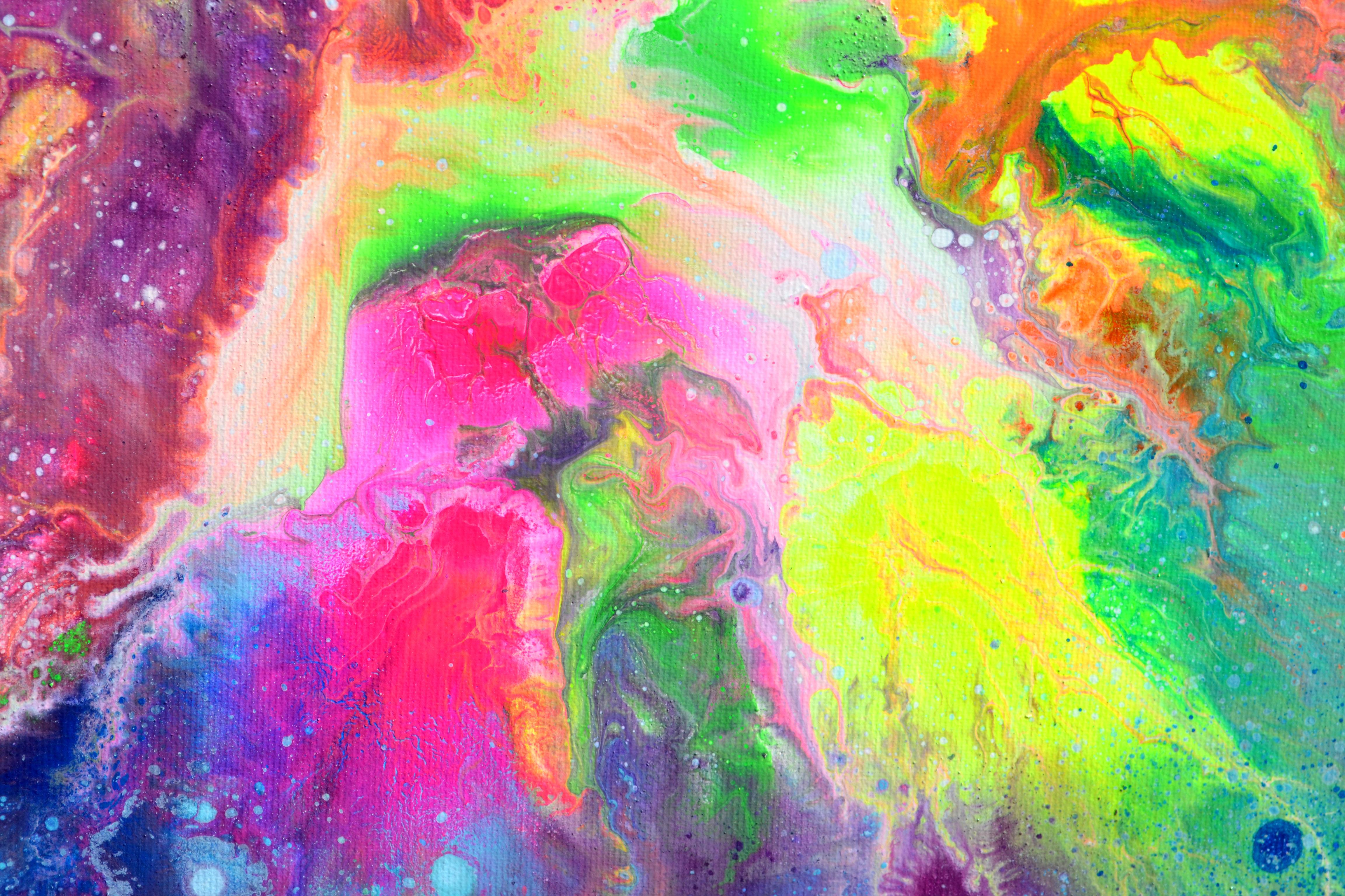 Peinture moderne colorée Flowing Energy 28 en vente 1
