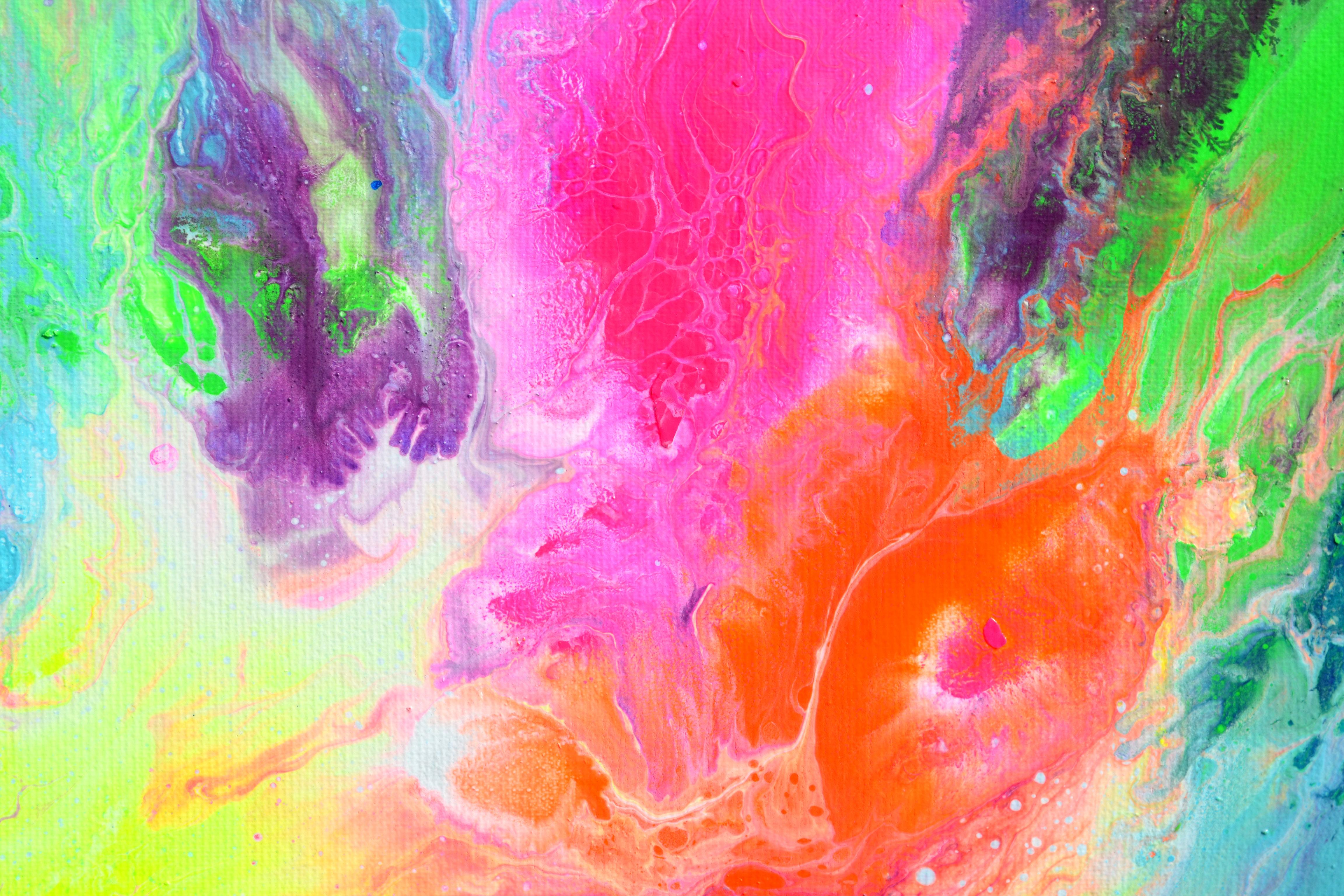 Peinture moderne colorée Flowing Energy 28 en vente 2