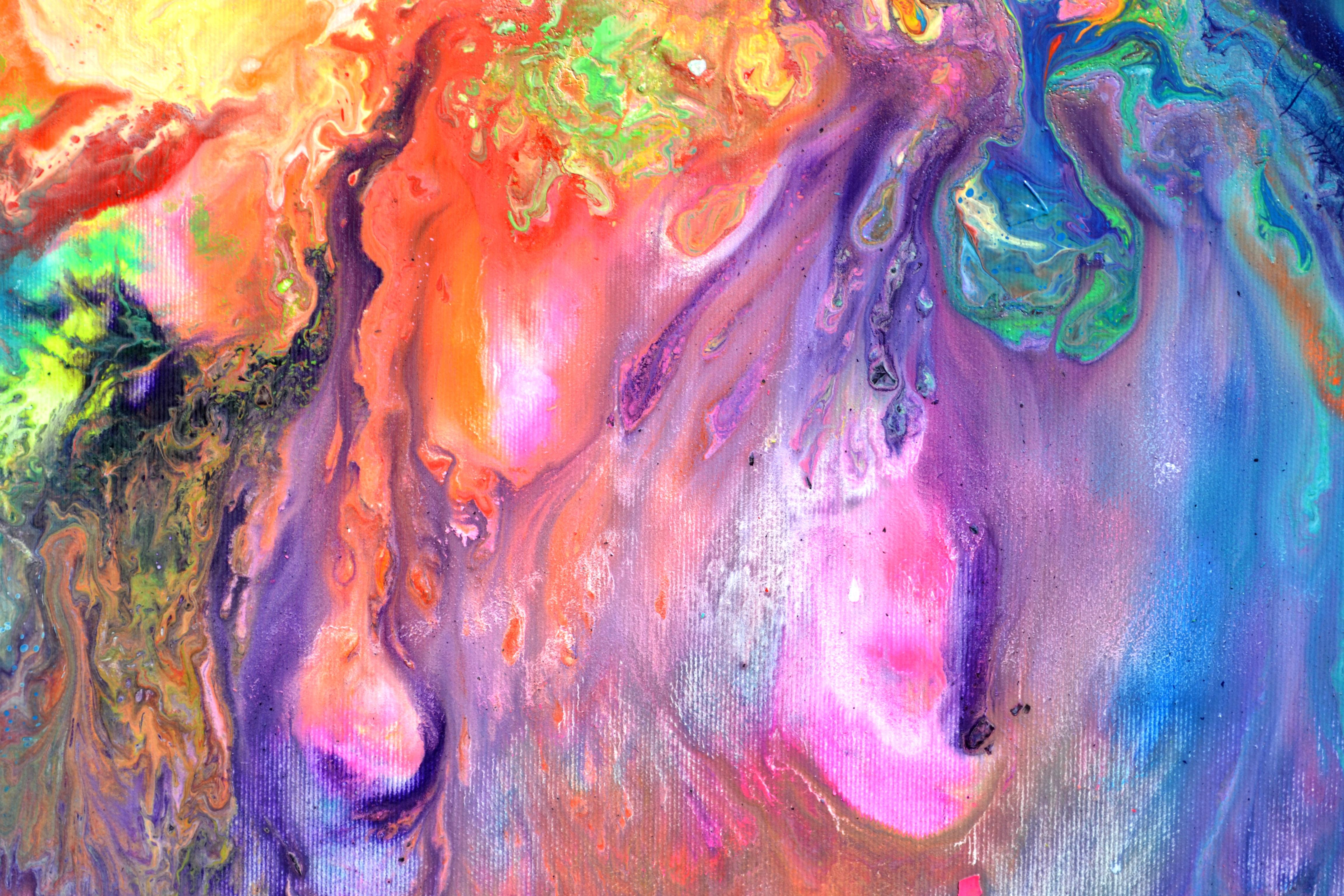Flowing Energy 29 - Small Colourful Modern Painting 1