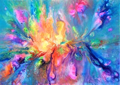 Flowing Energy 29 - Small Colourful Modern Painting