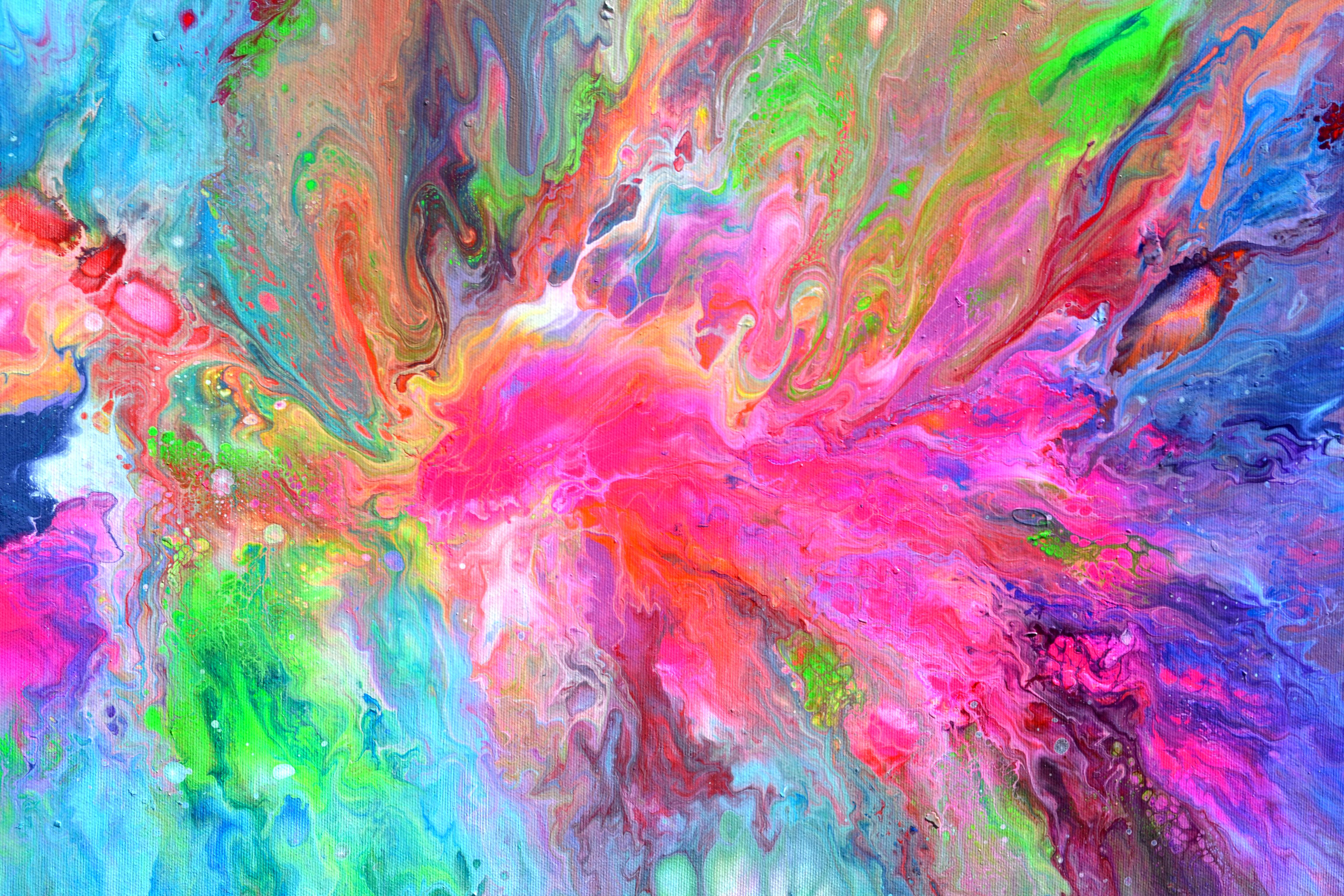 Flowing Energy 30 - Large Colorful Vivid Abstract Painting For Sale 4