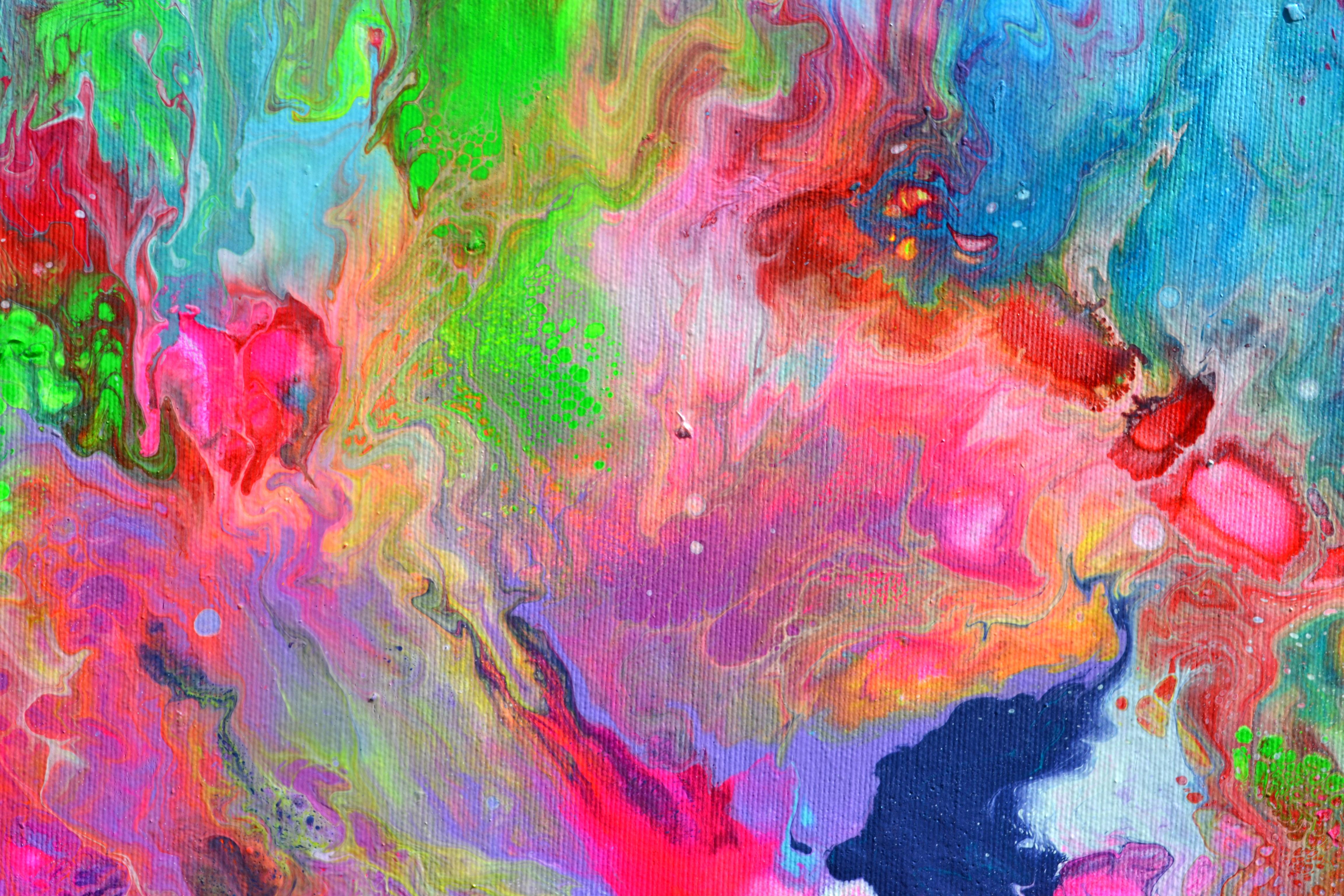 Flowing Energy 30 - Large Colorful Vivid Abstract Painting For Sale 7