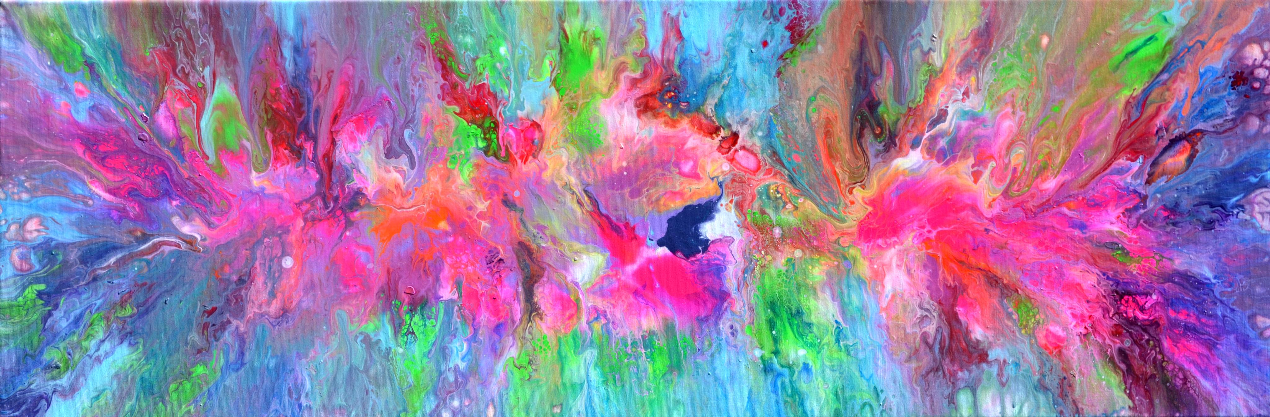 The artwork Flowing Energy 30 is part of the Flowing Energy Collection. 
It is ready to hang with the edges painted and on the back will have two metallic hangers.
Gallery quality.
Dimensions: 120x40X2 cm - 47.3x15.8x0.8 inches.
A very colourful