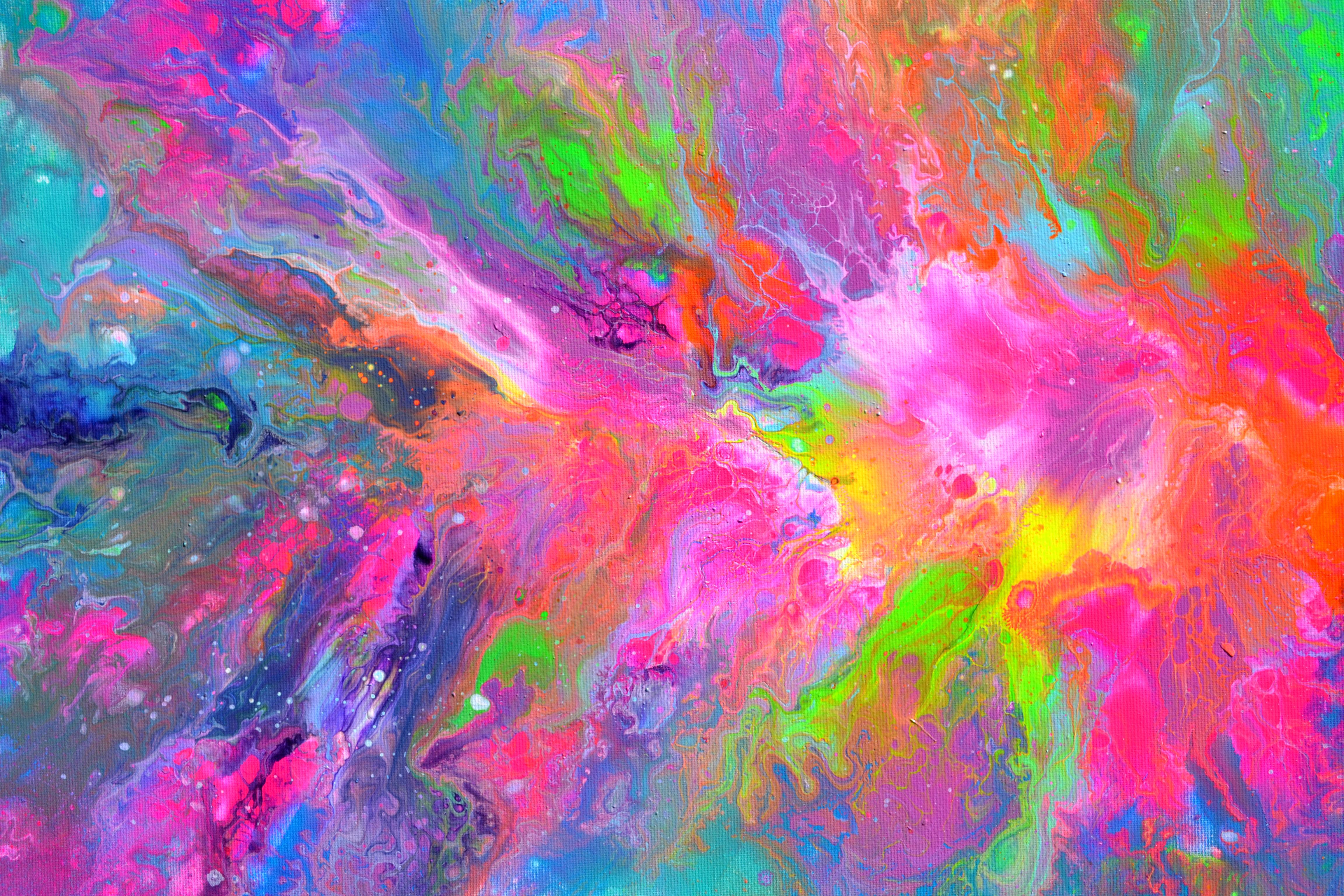 Flowing Energy 32 - Large Colorful Vivid Abstract Painting For Sale 1