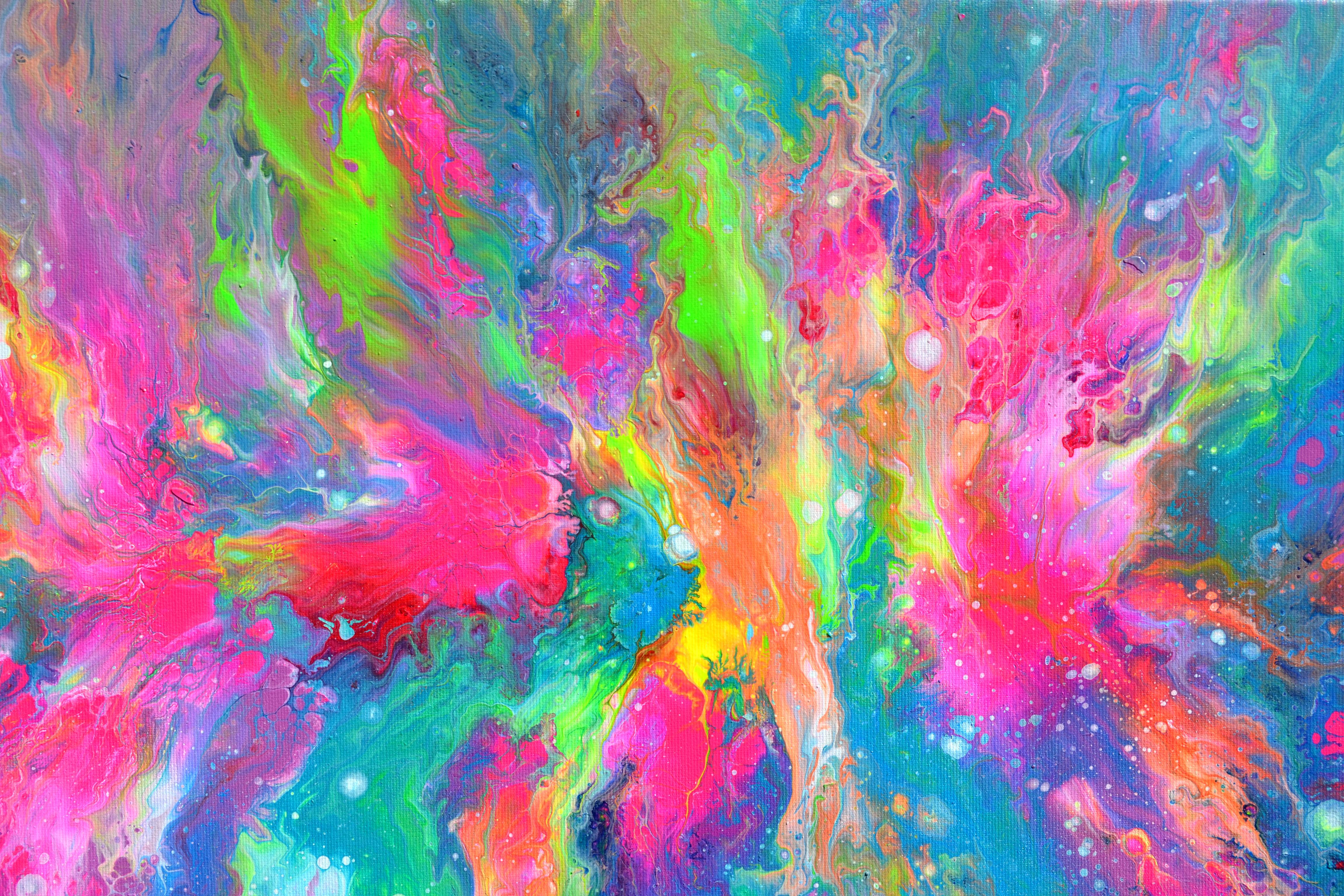 Flowing Energy 33 - Große bunte Vivid abstrakte Malerei (Abstrakt), Painting, von SOOS TIBERIU
