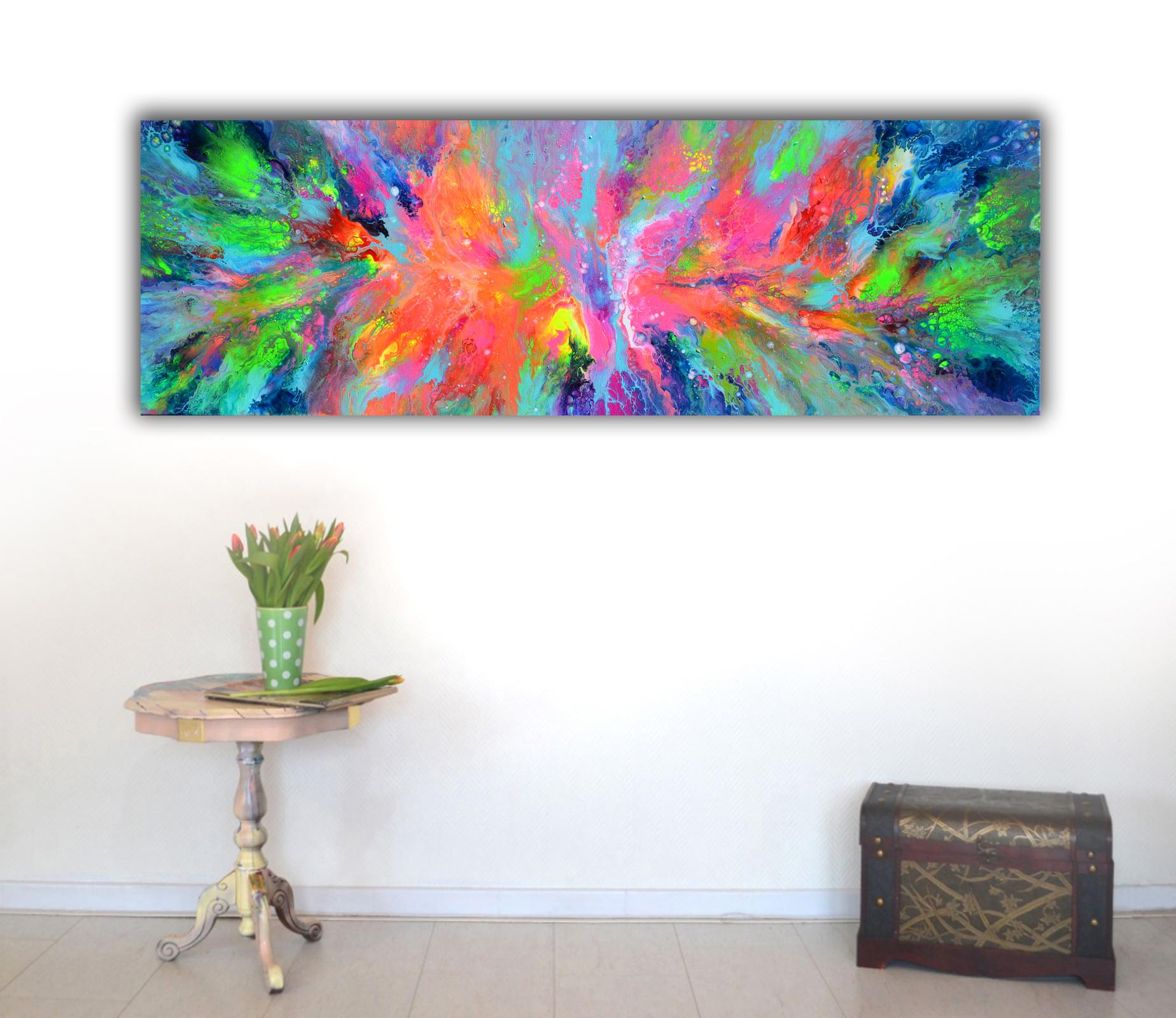 Energía Fluyente 34 - Pintura Abstracta Vívida de Gran Colorido - Painting de SOOS TIBERIU