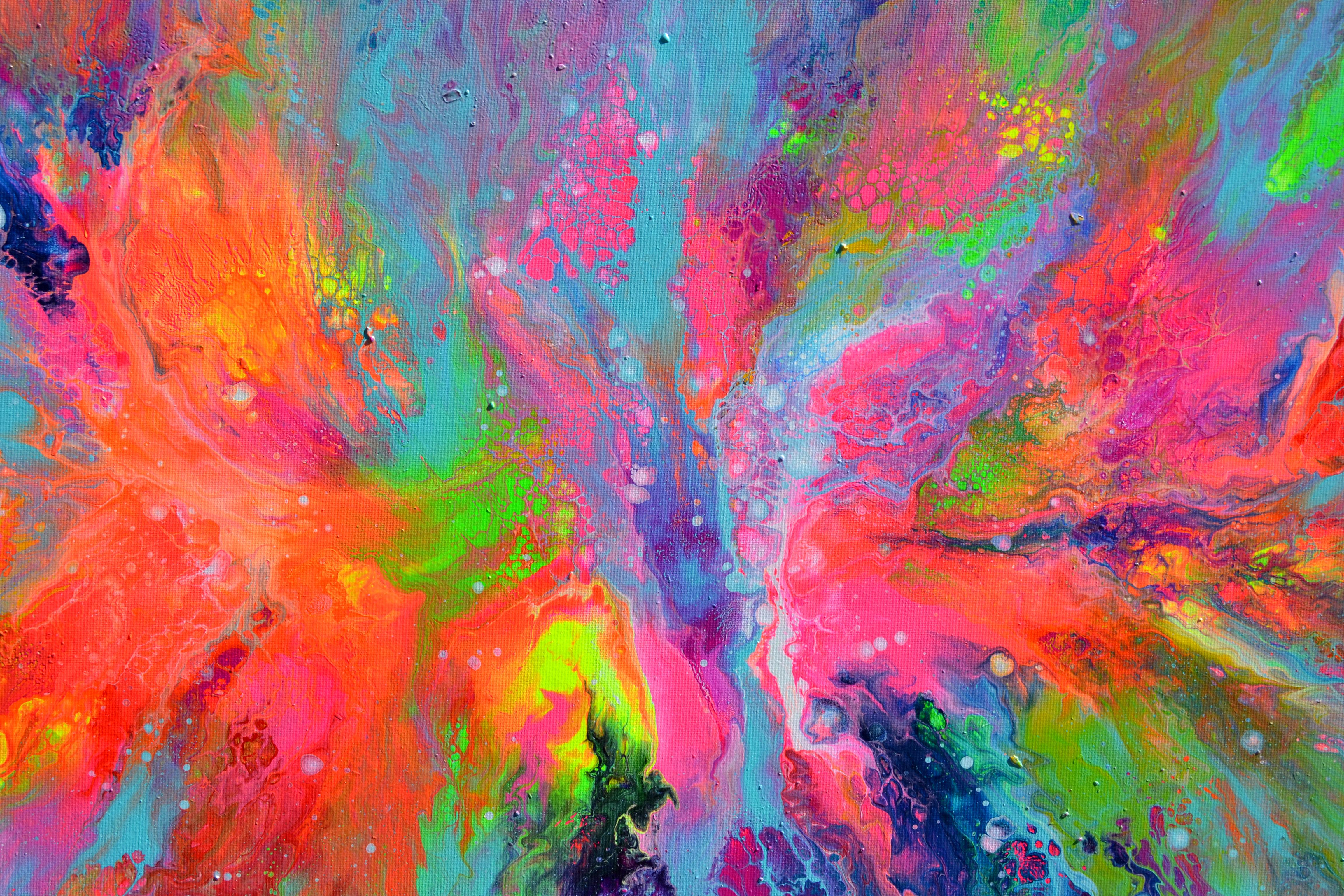 Energía Fluyente 34 - Pintura Abstracta Vívida de Gran Colorido - Painting Abstracto de SOOS TIBERIU