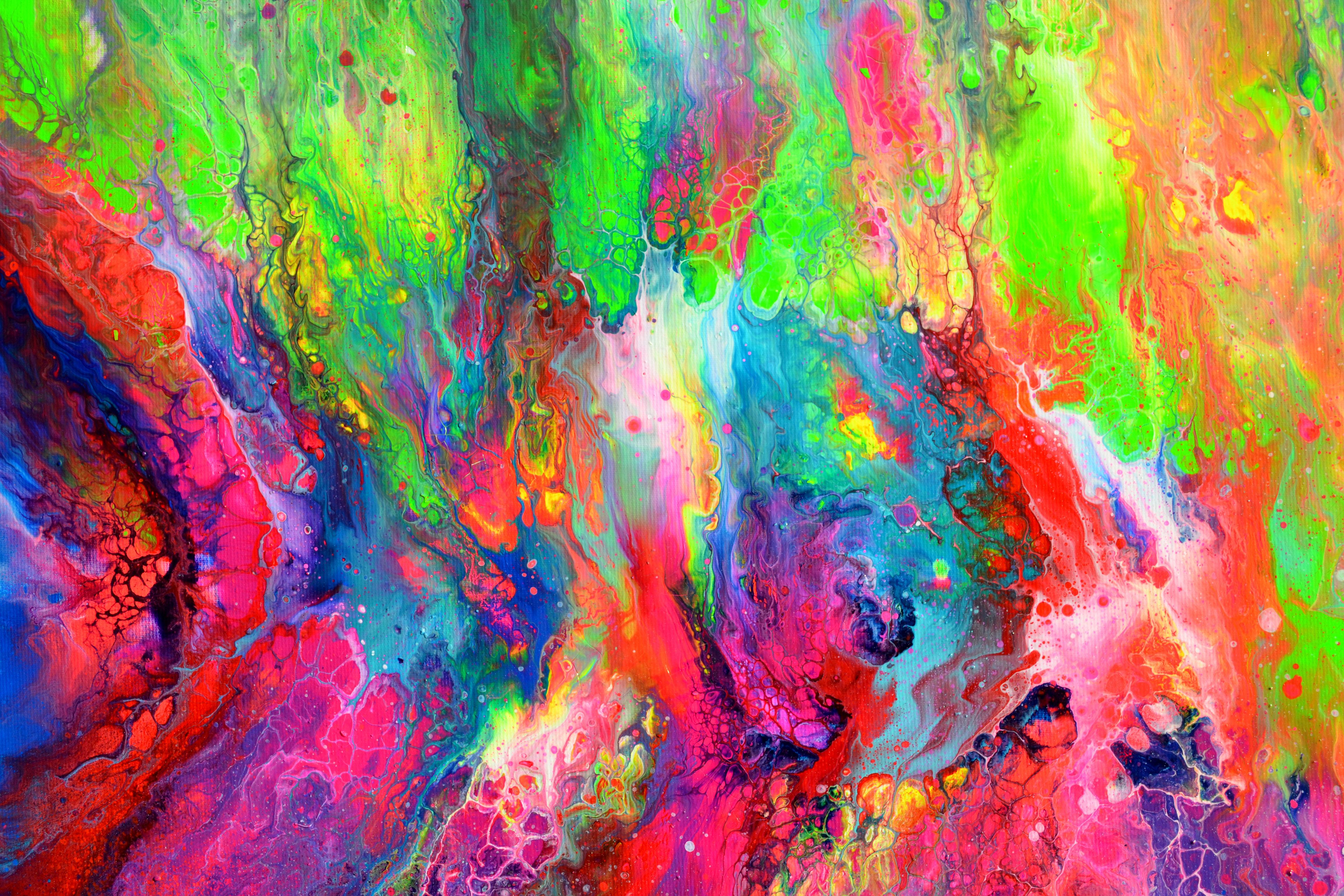Fließende Energie 37- Große bunte Vivid abstrakte Malerei (Abstrakt), Painting, von SOOS TIBERIU